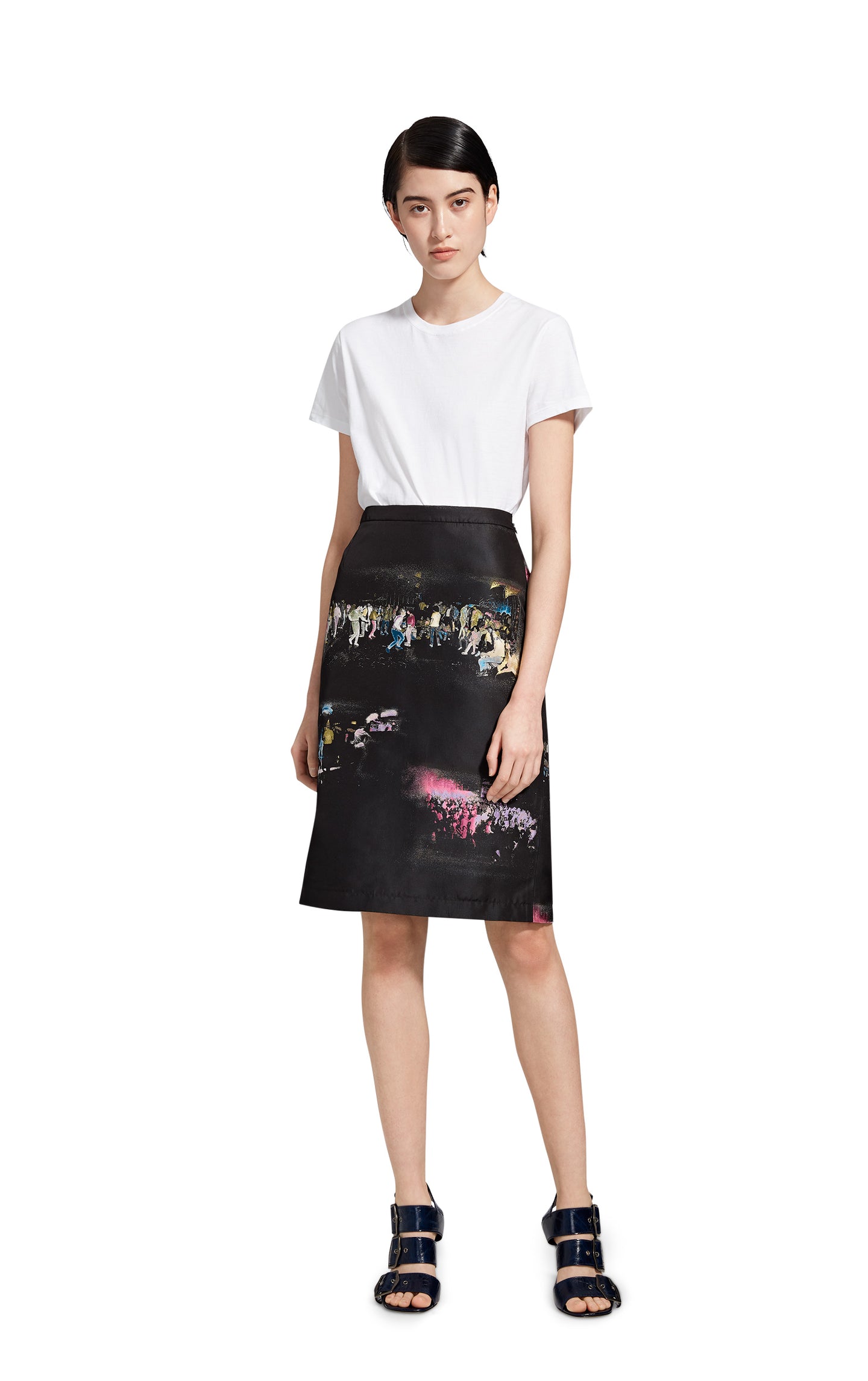 Audre Club Kids Silk Jacquard Straight Skirt