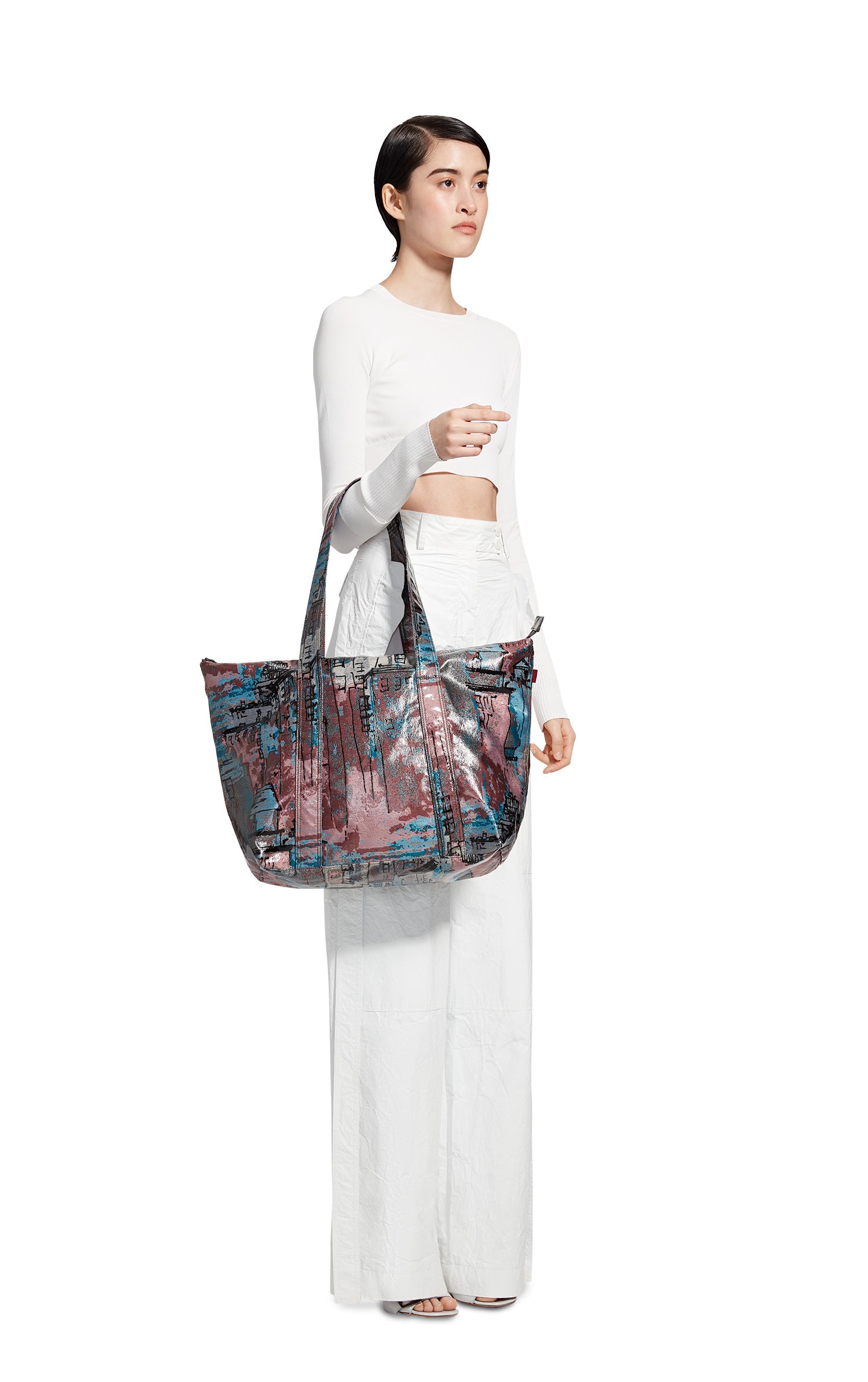 Vada Coated City Print Tote Bag