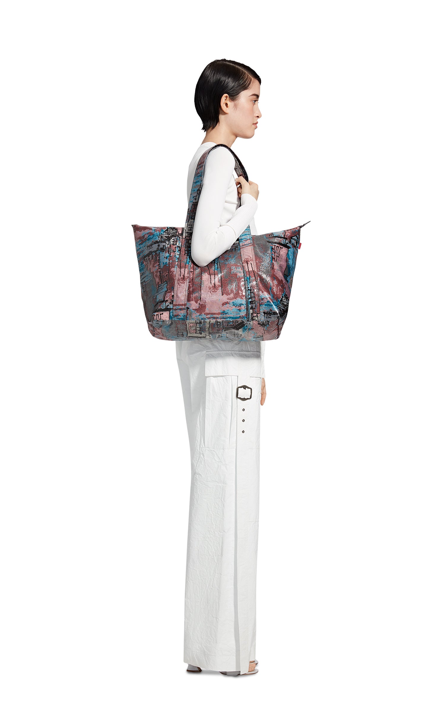 Vada Coated City Print Tote Bag