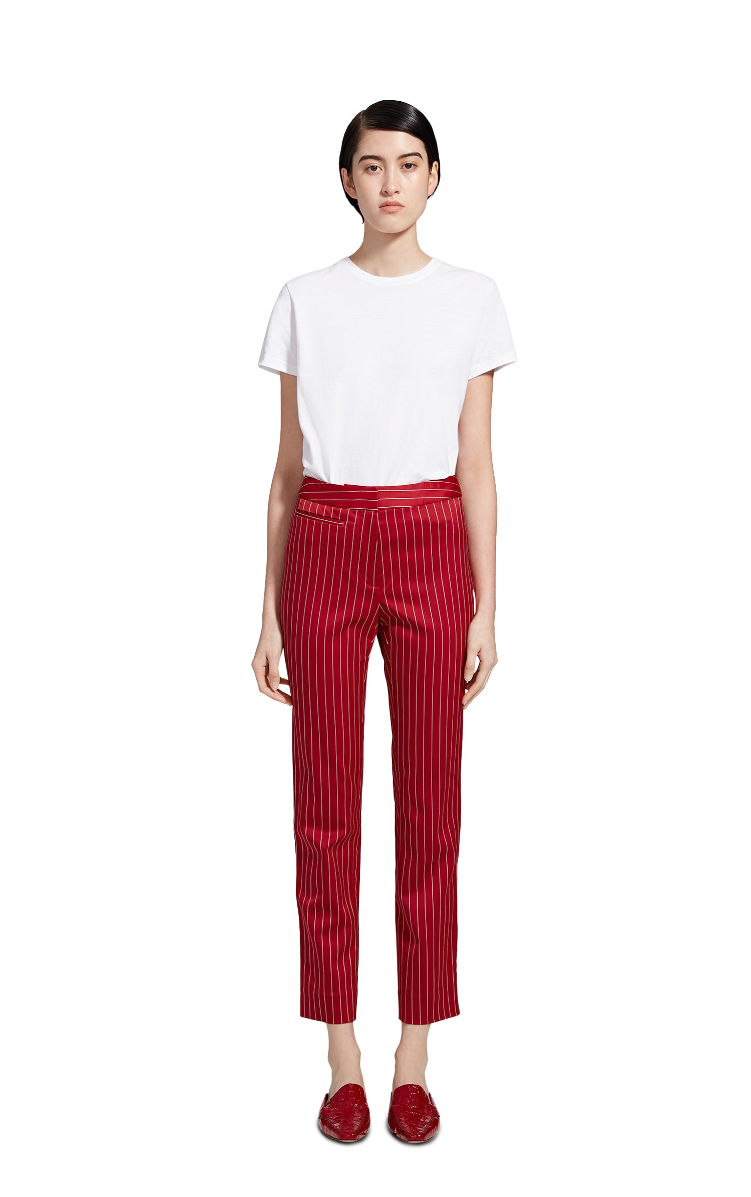Liv Pinstripe Slim Pant with Front Pocket