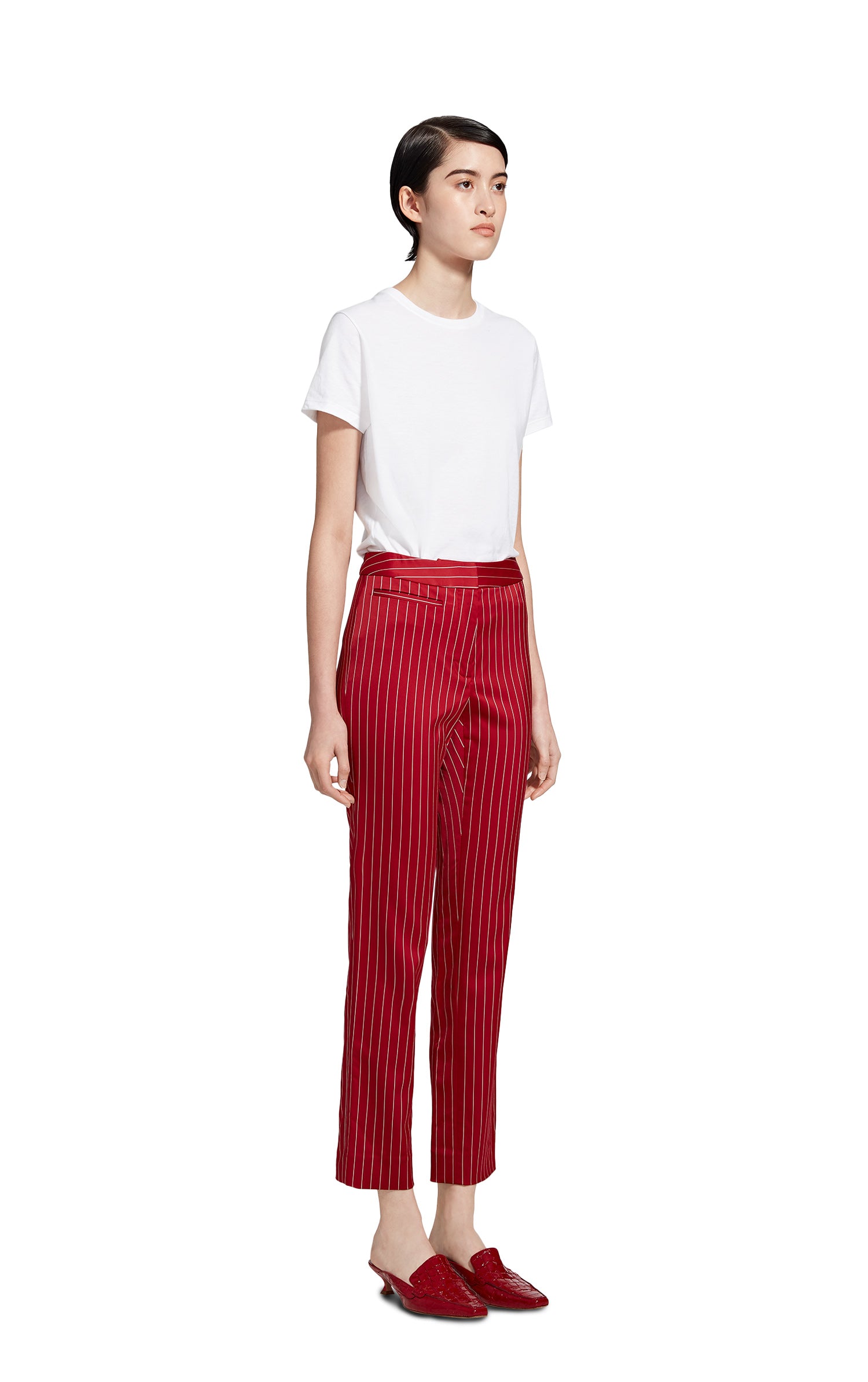 Liv Pinstripe Slim Pant with Front Pocket