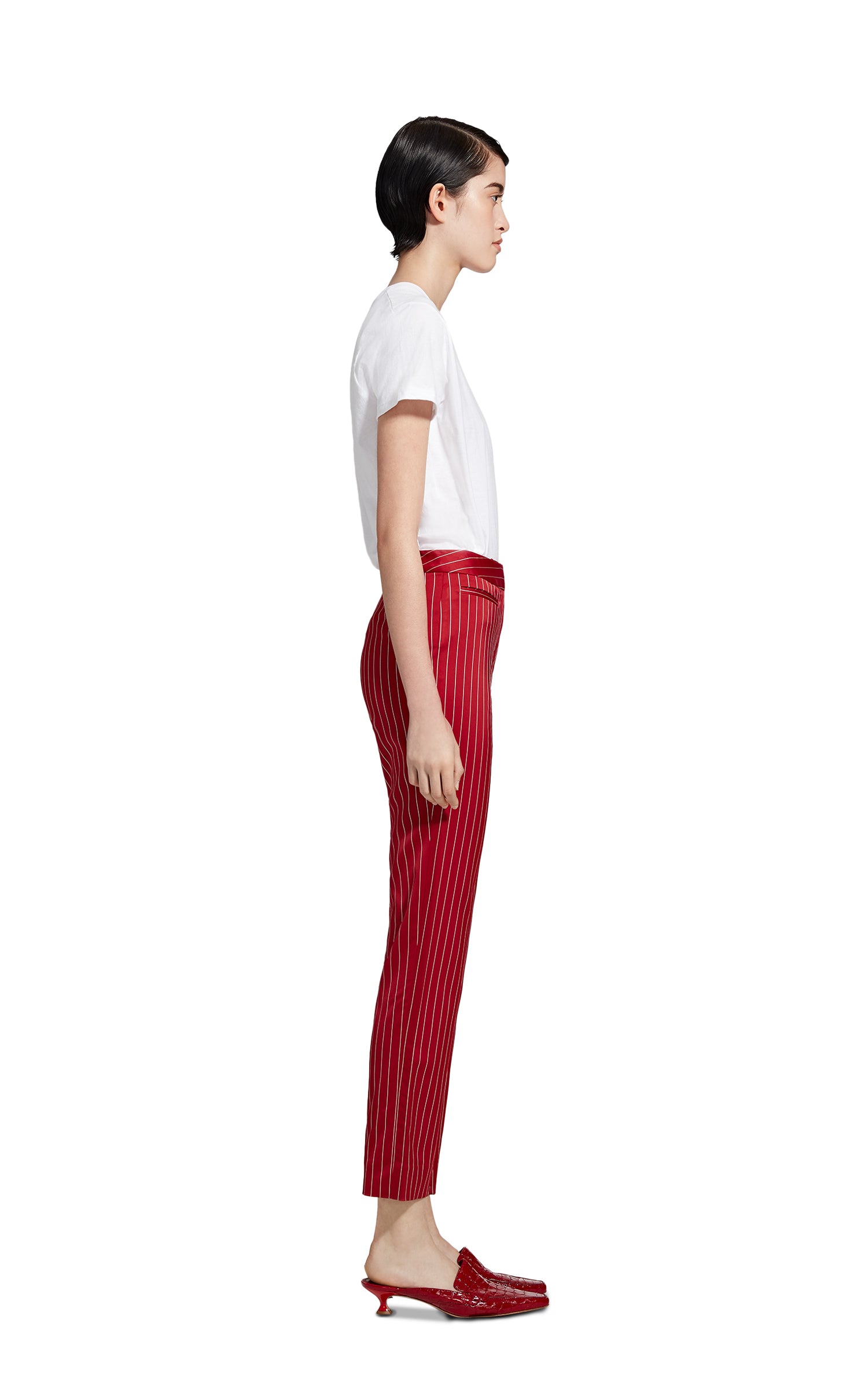 Liv Pinstripe Slim Pant with Front Pocket