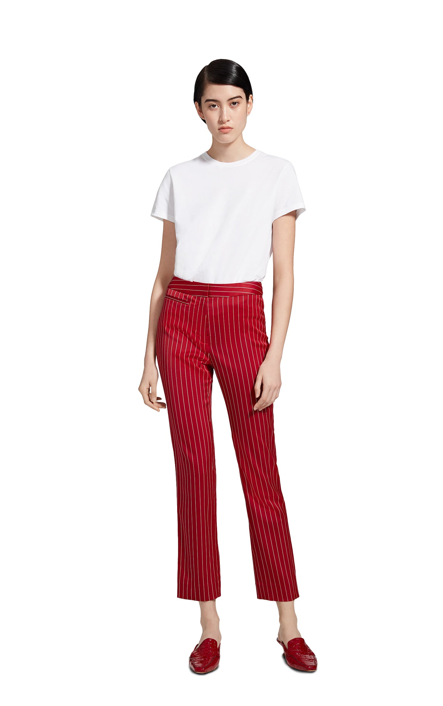 Liv Pinstripe Slim Pant with Front Pocket