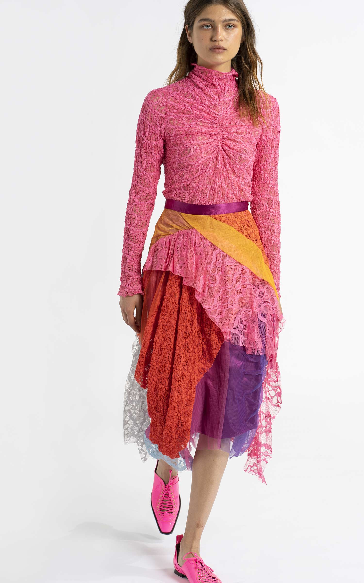 Romy Lace Draped Full Skirt