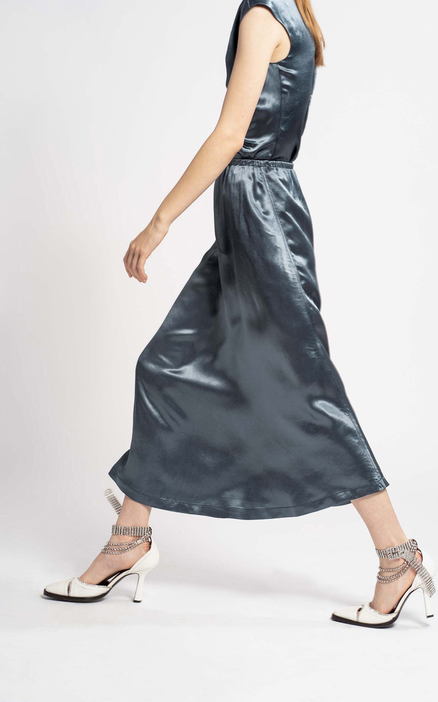 Xael Fluid Satin Midi Skirt