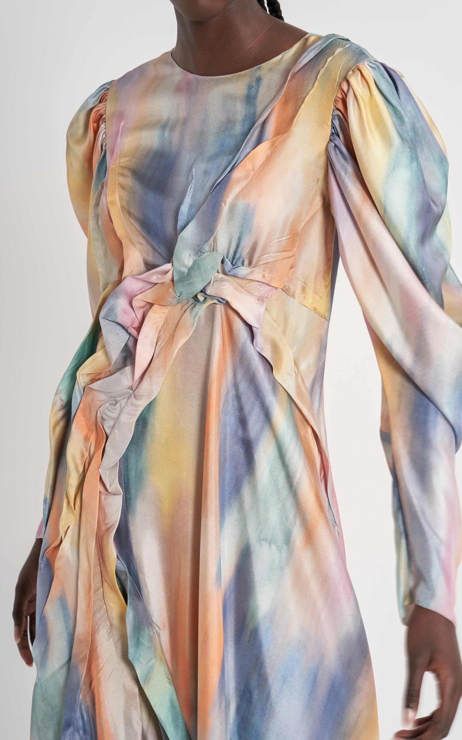 Virginia Printed Silk Twill Full Dress