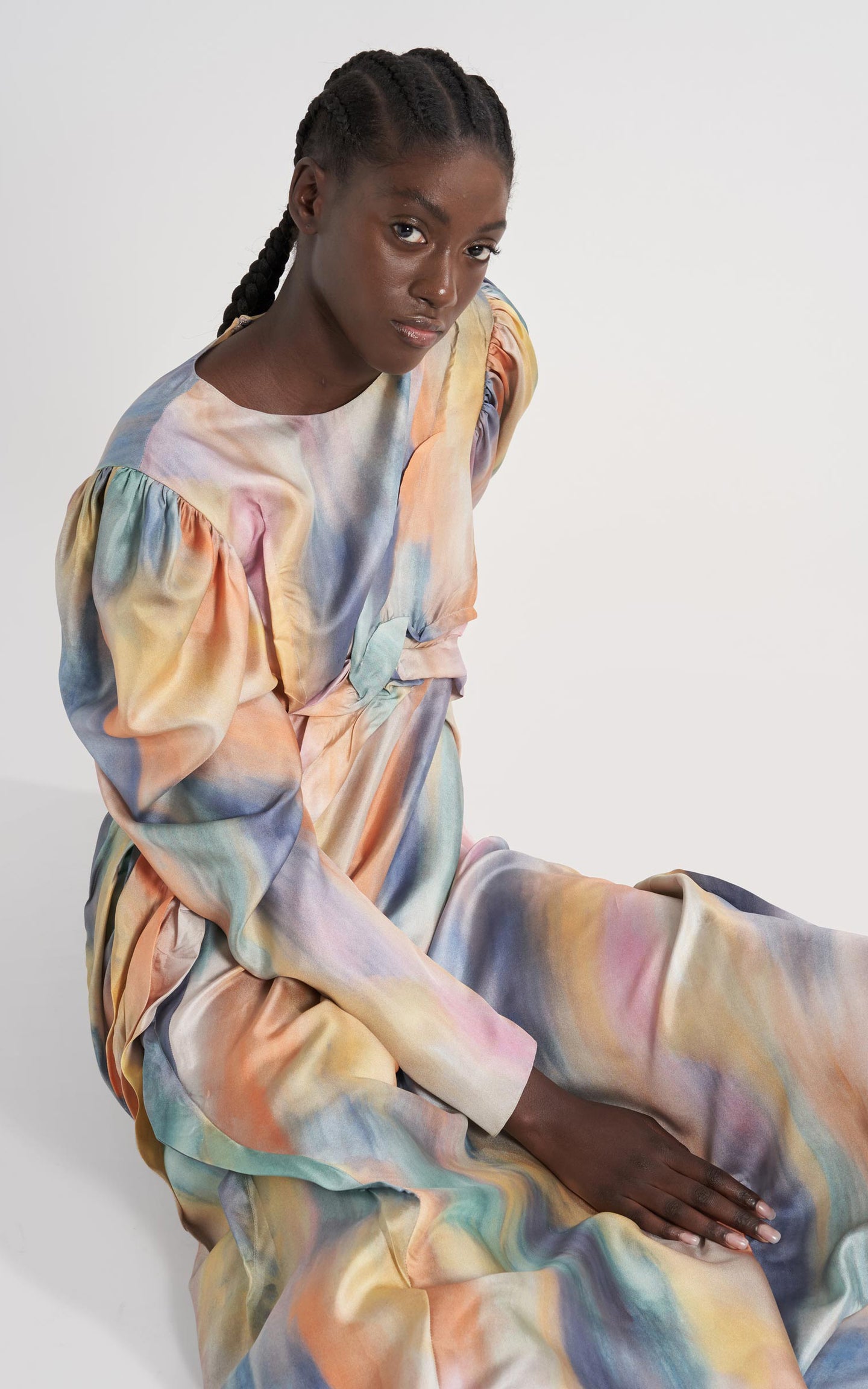 Virginia Printed Silk Twill Full Dress