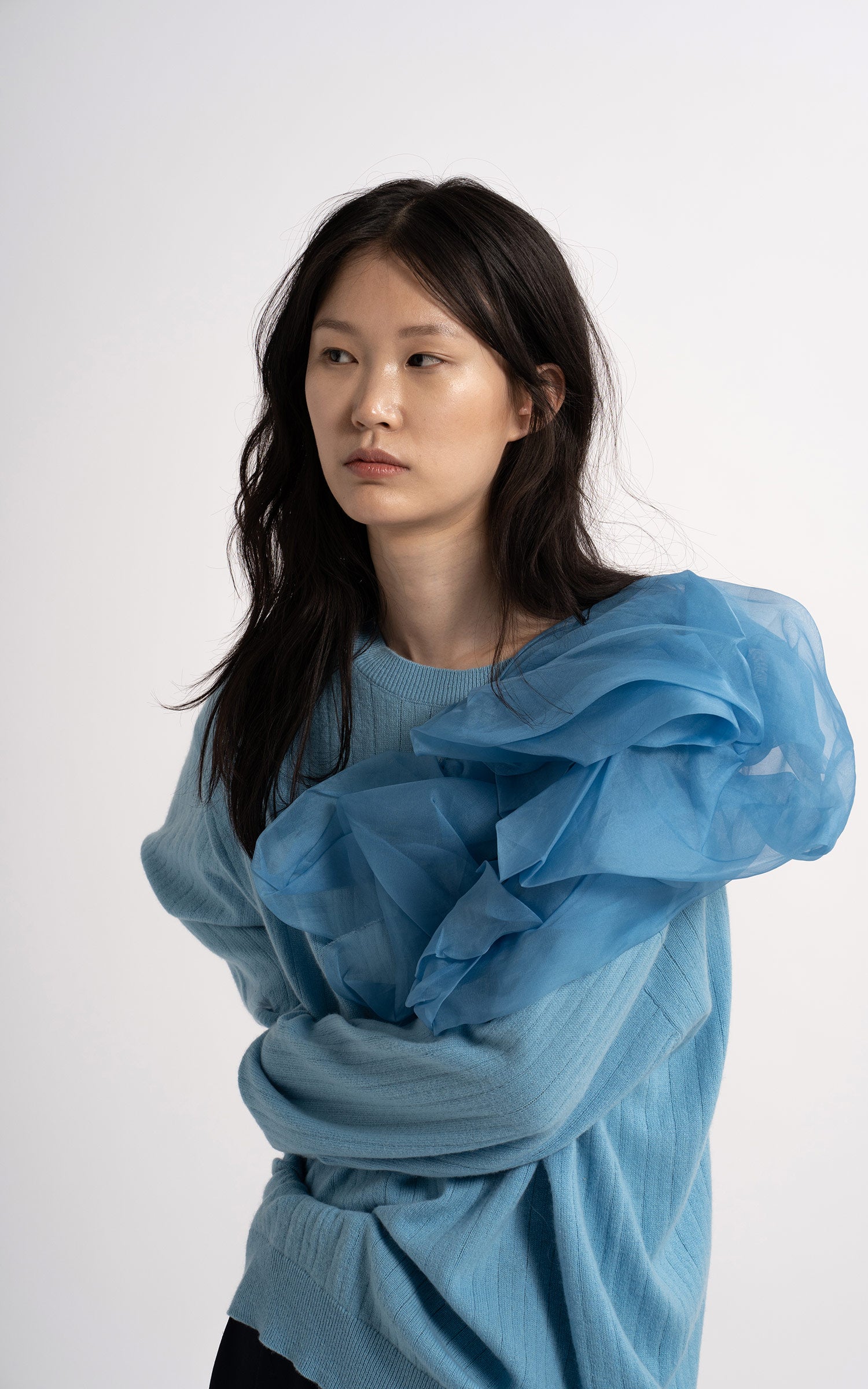 Awa Wool Cashmere Poof Crew Sweater