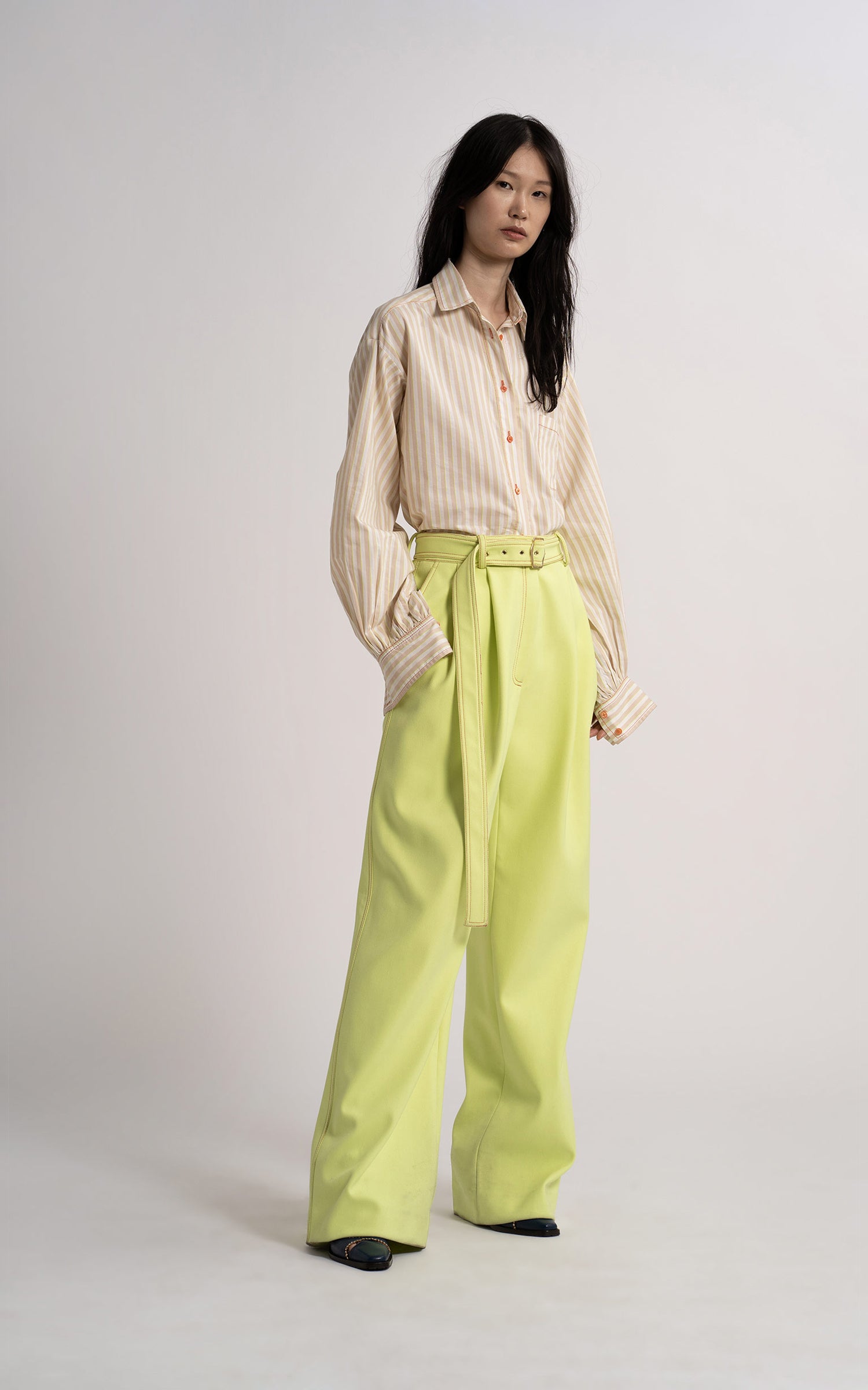 Blanche Double Face Twill Wide Leg Pant