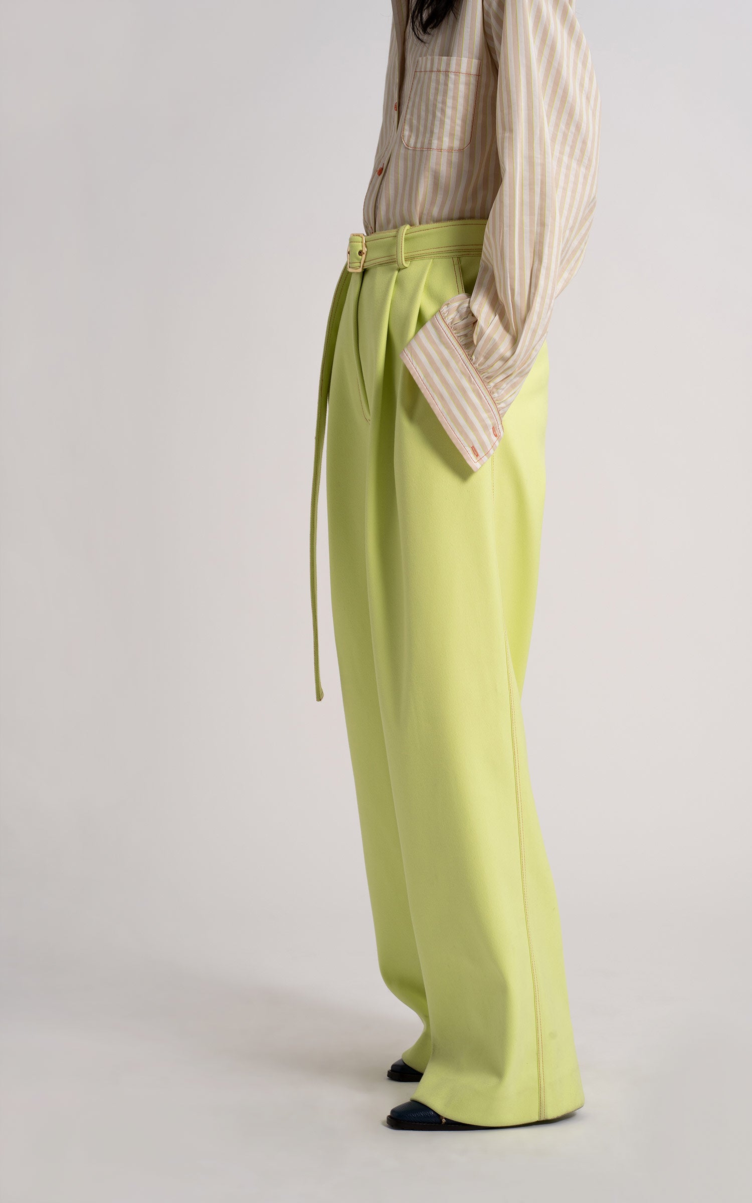 Blanche Double Face Twill Wide Leg Pant