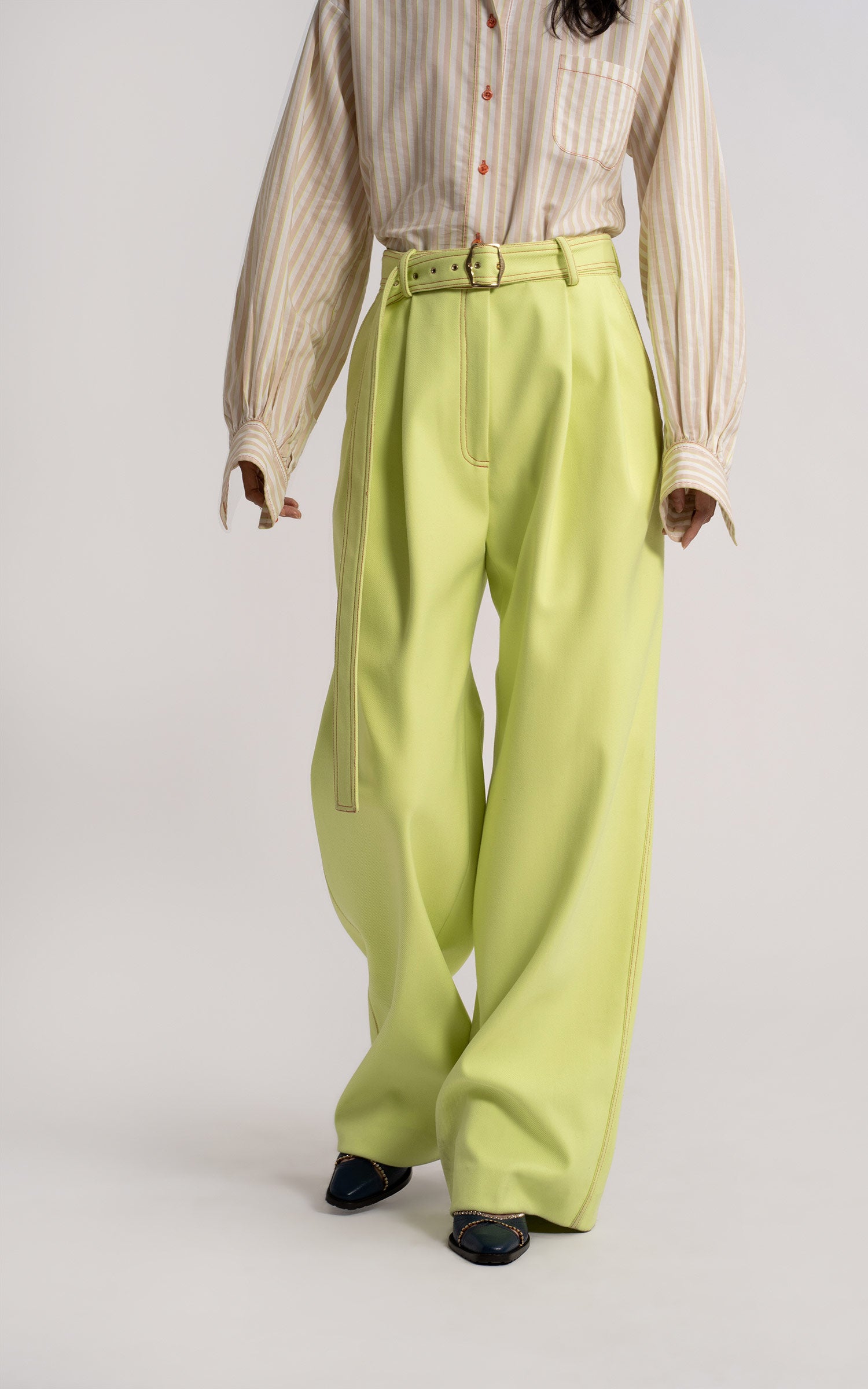 Blanche Double Face Twill Wide Leg Pant