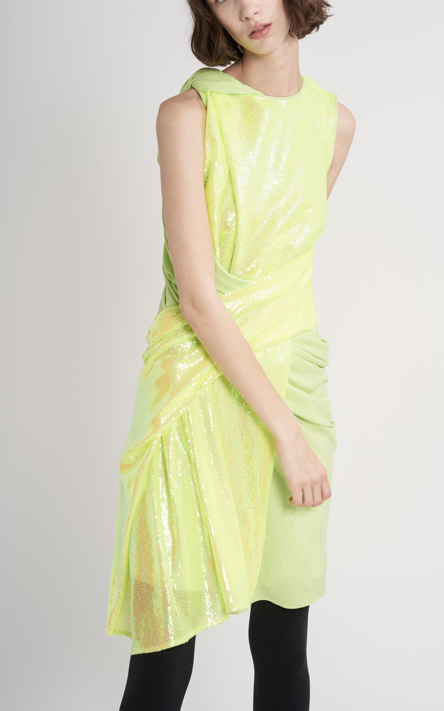 Quincy Neon Sequin Wrapped Dress