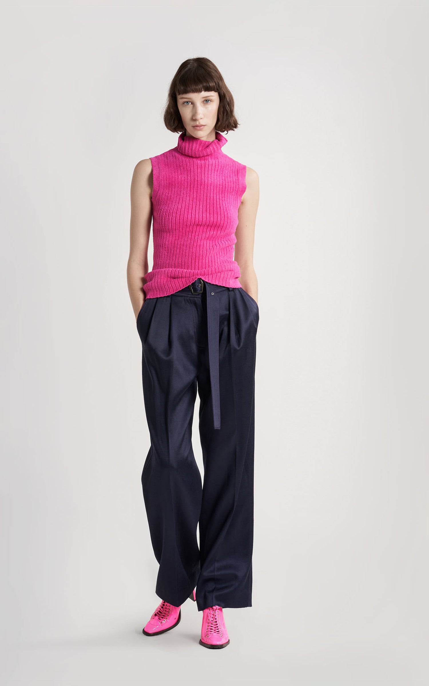 Saya Ribbed Sleeveless Turtleneck Sweater