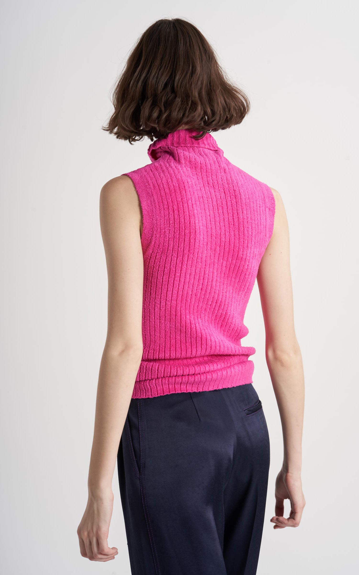 Saya Ribbed Sleeveless Turtleneck Sweater