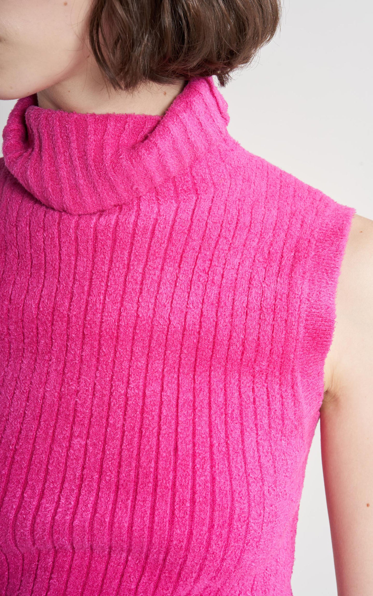 Saya Ribbed Sleeveless Turtleneck Sweater