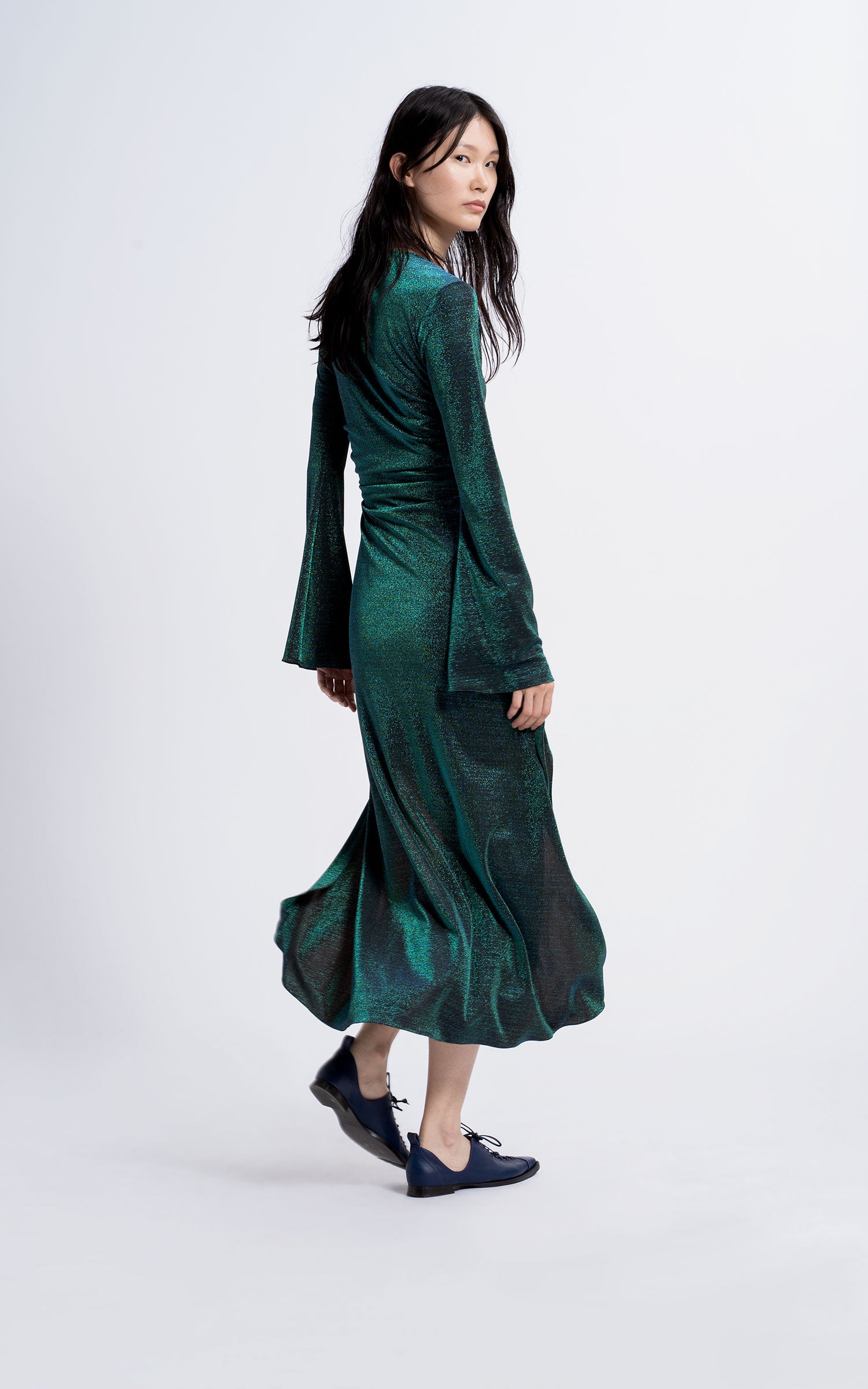 Jade Lurex Midi Dress