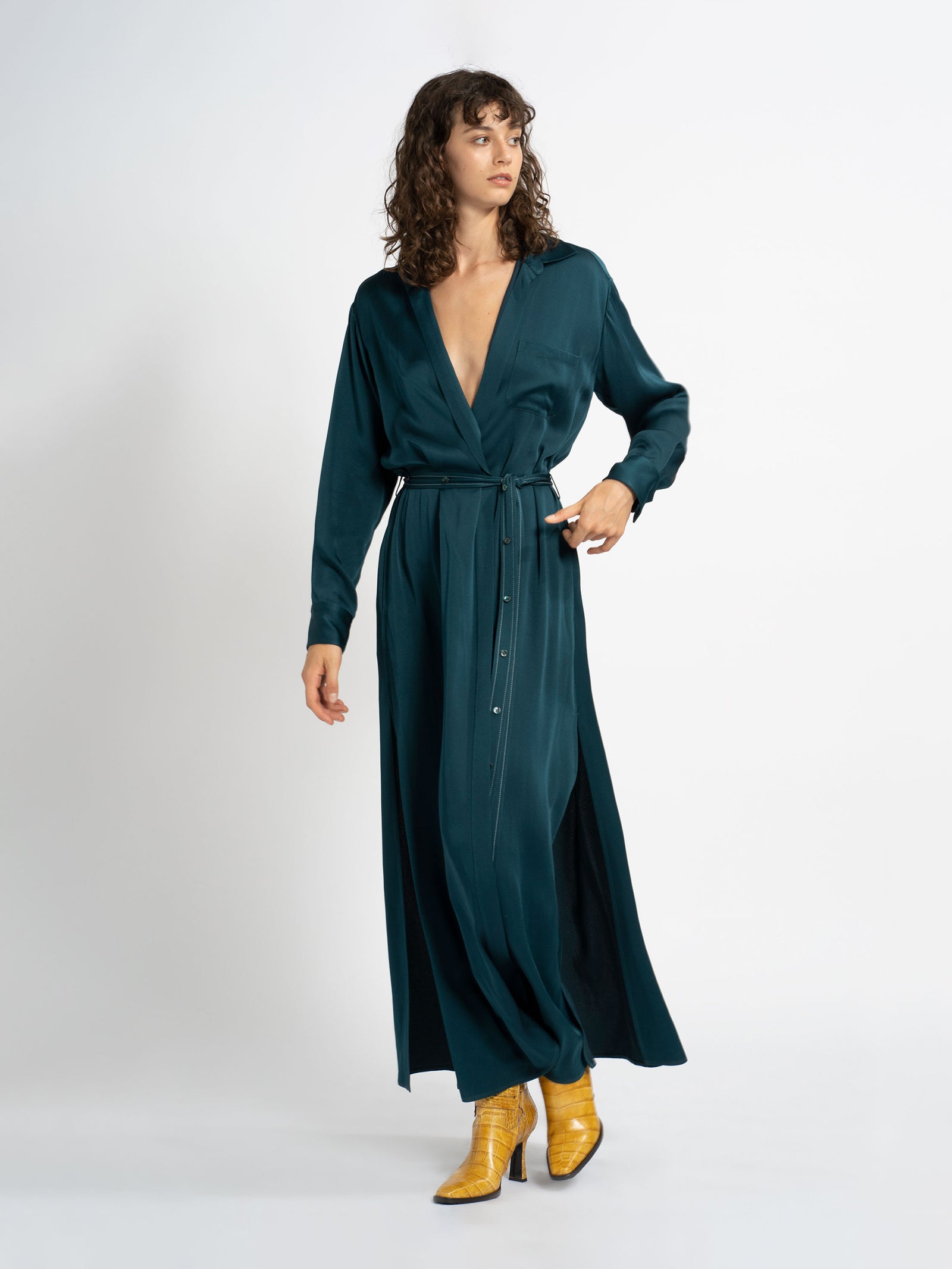 Aviva Crepe Shirt Dress