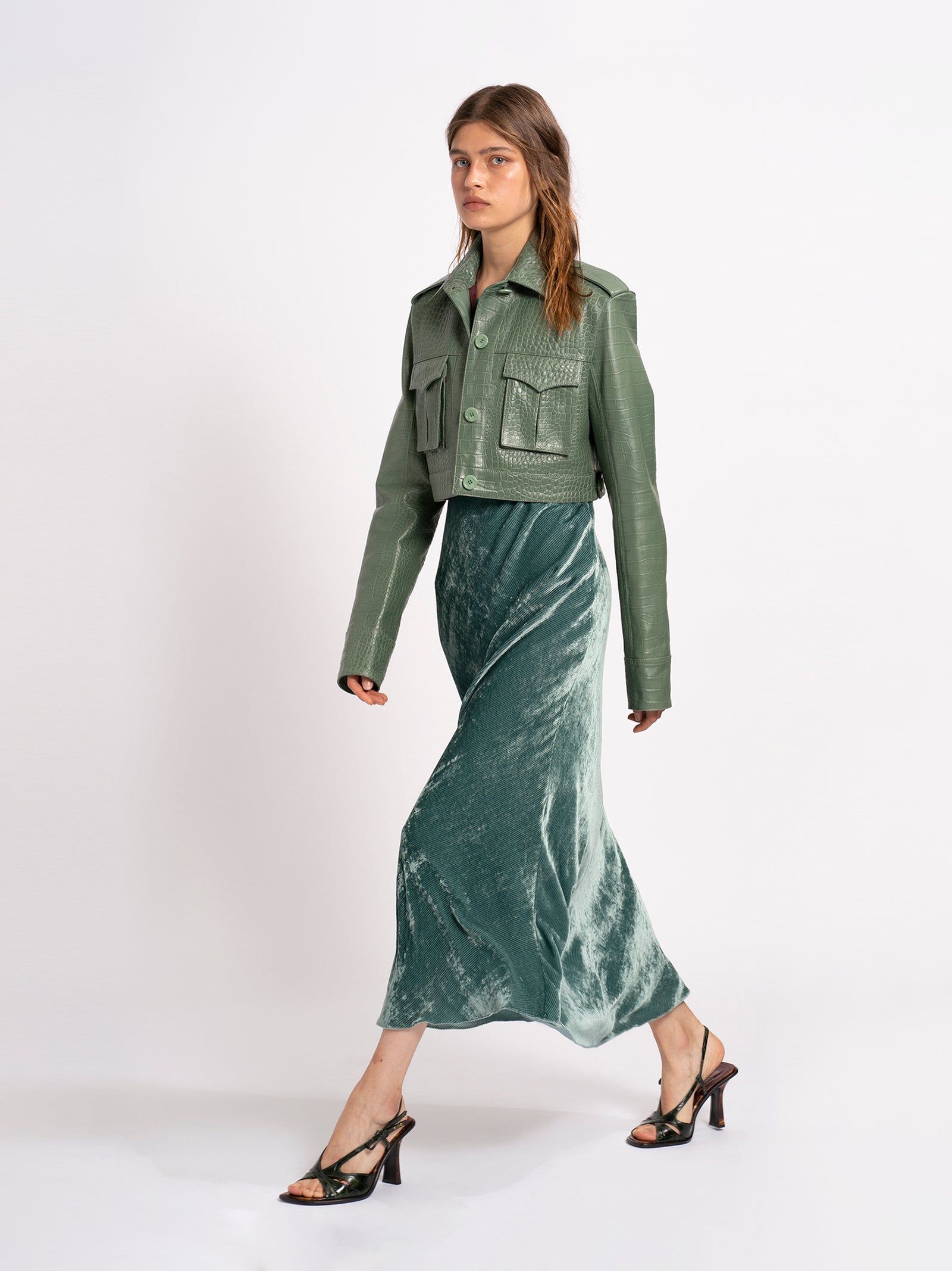 Maya Embossed Croc Jacket