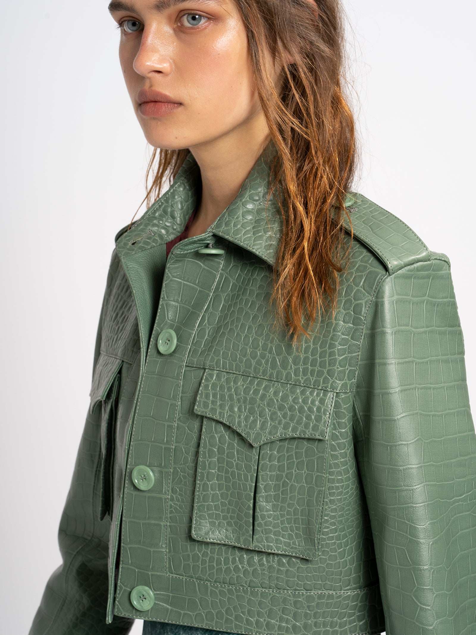 Maya Embossed Croc Jacket