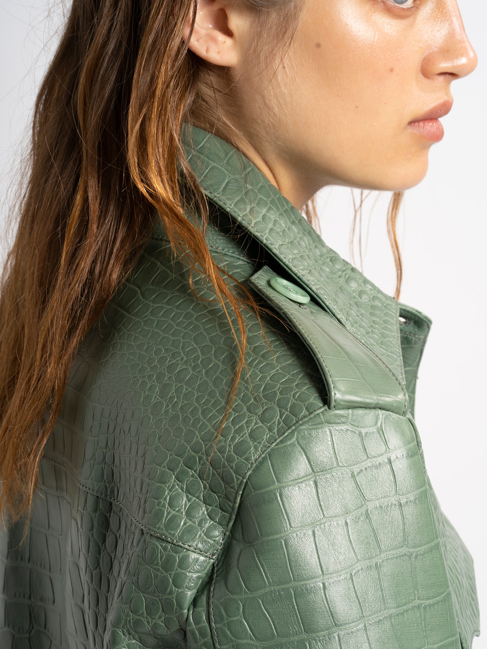 Maya Embossed Croc Jacket