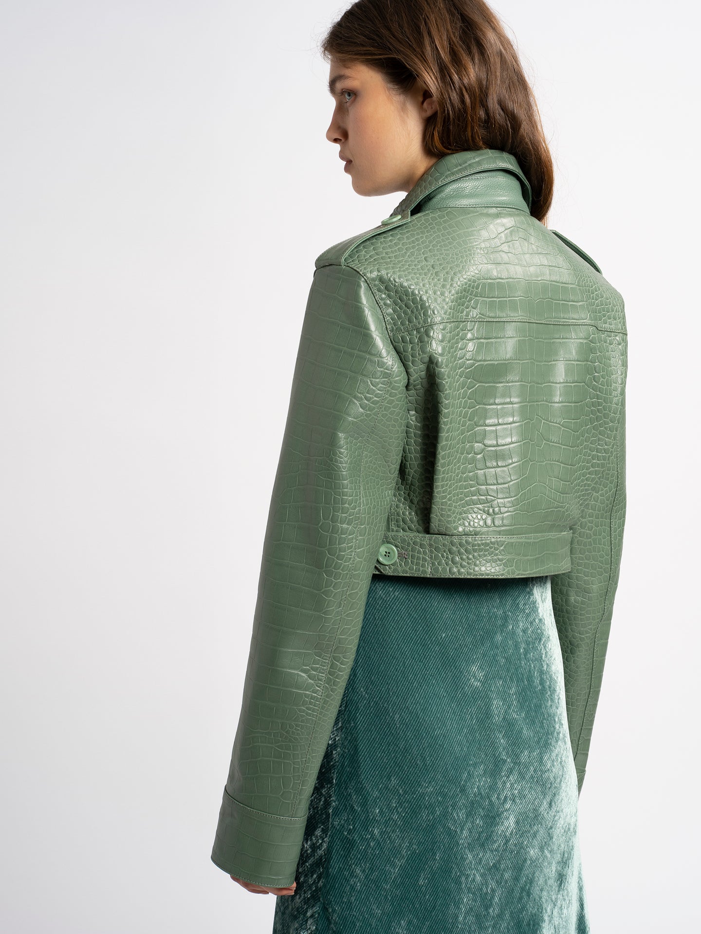 Maya Embossed Croc Jacket