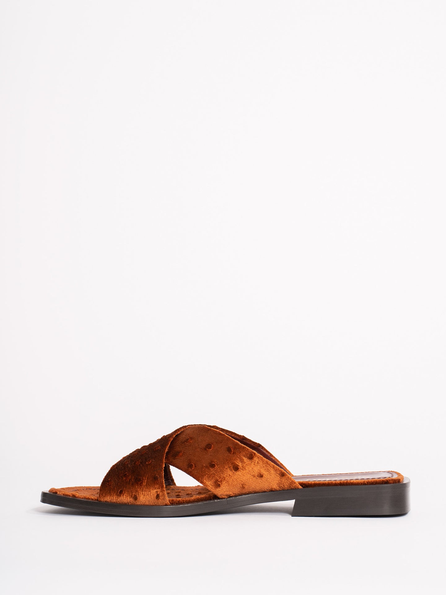 Cassie Ostrich Velvet Sandal