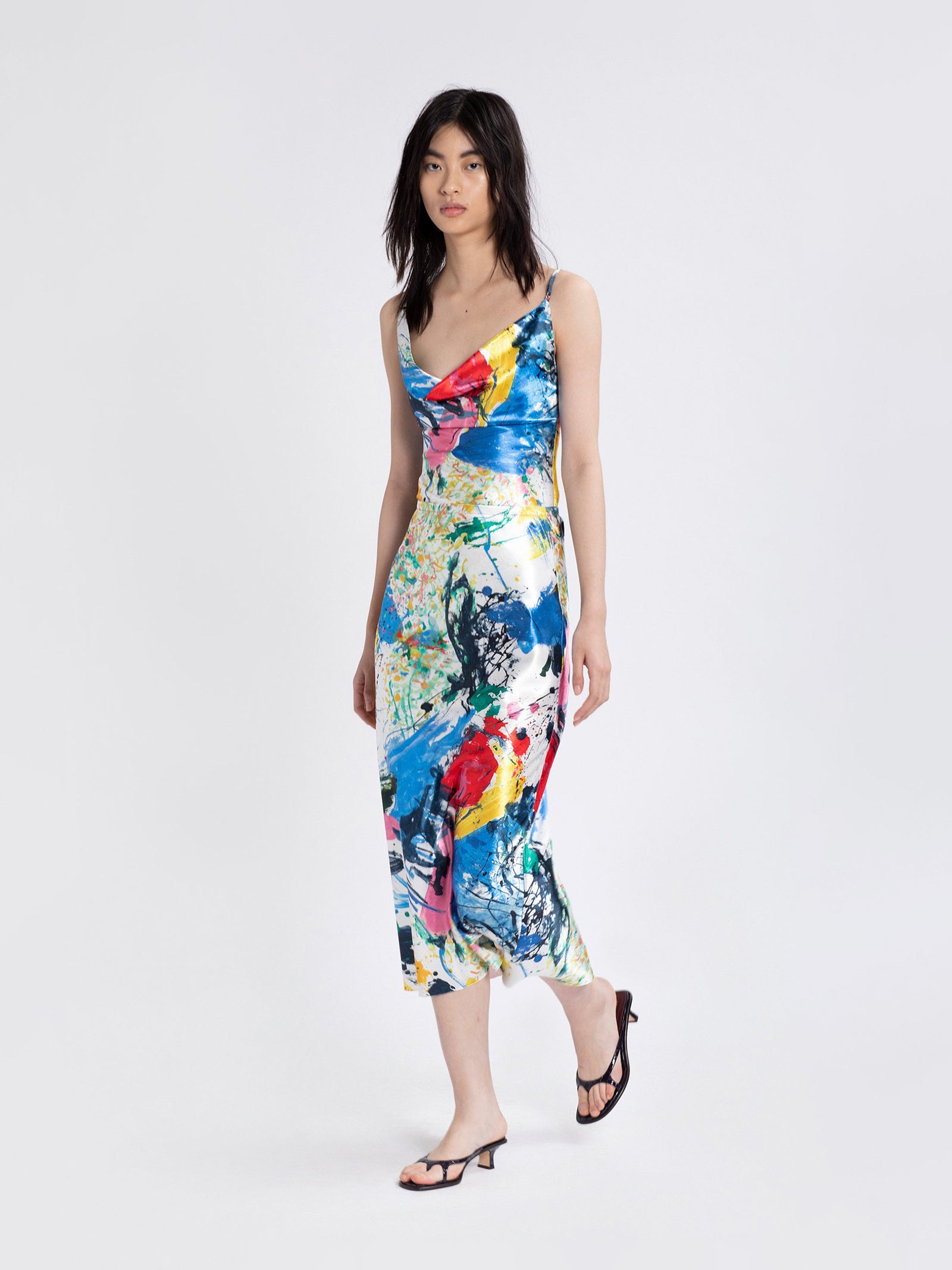 Aliya Printed Satin Skirt