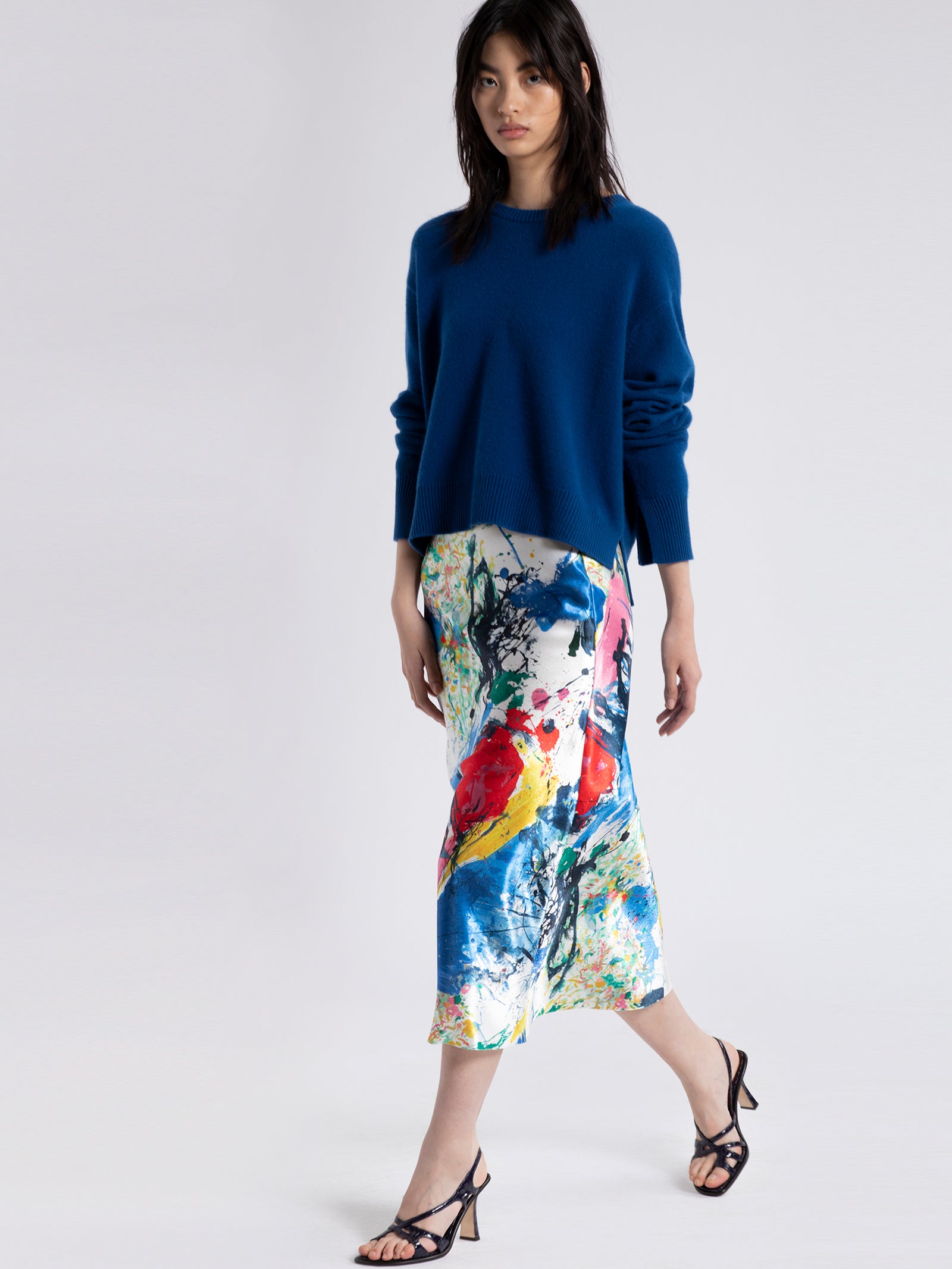 Aliya Printed Satin Skirt