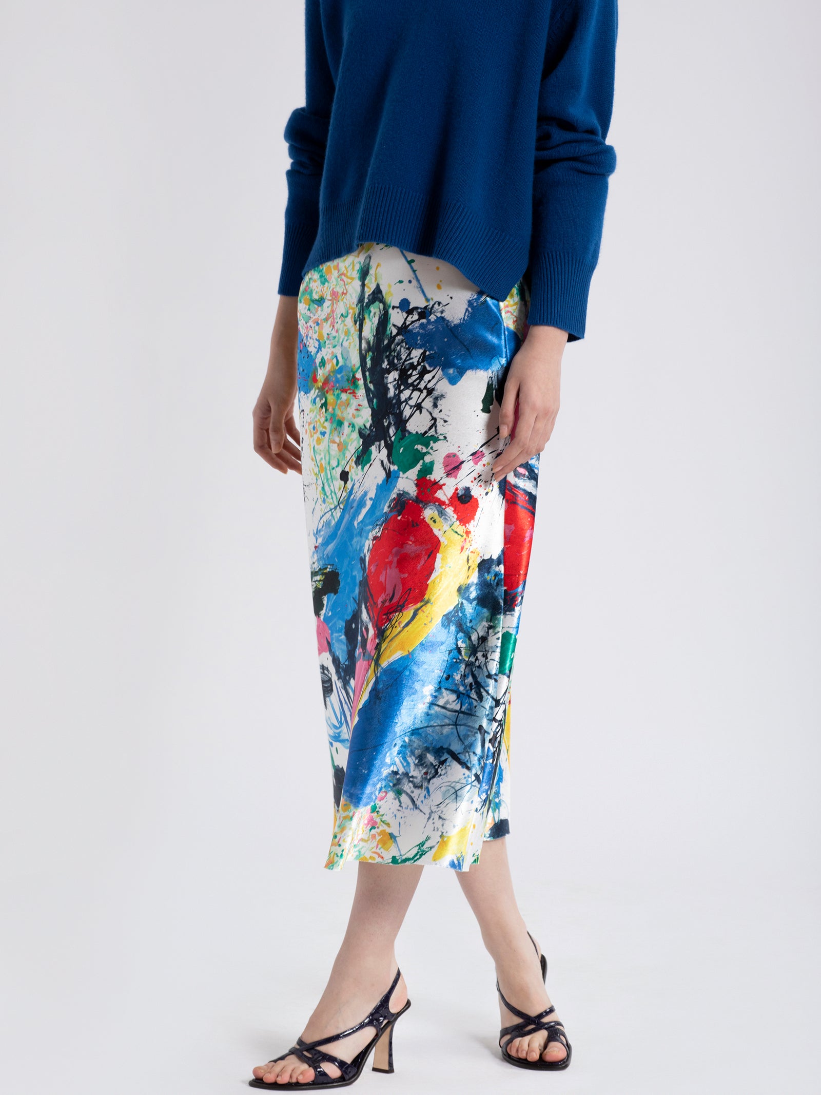 Aliya Printed Satin Skirt
