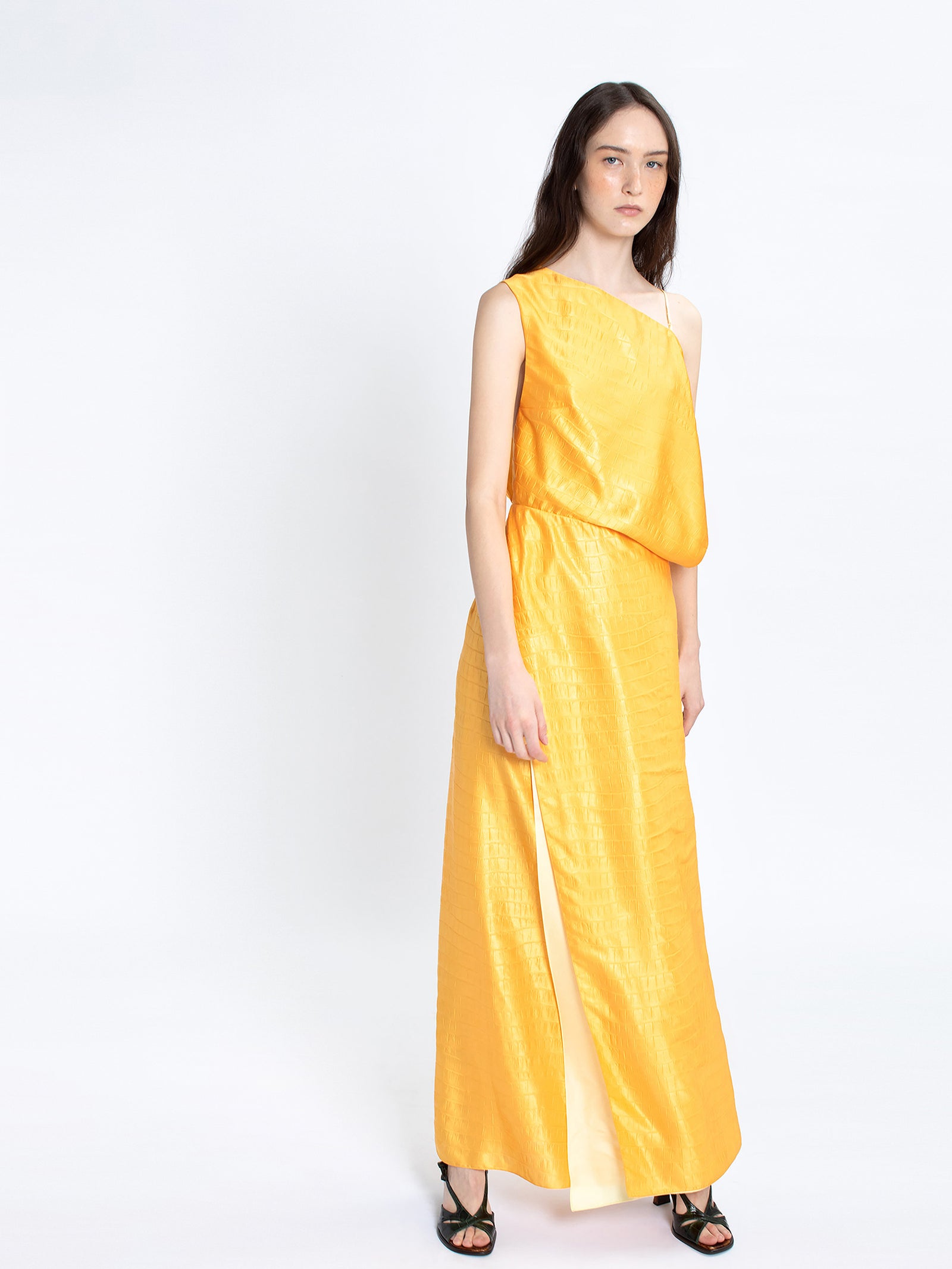 Paloma Embossed Satin Gown
