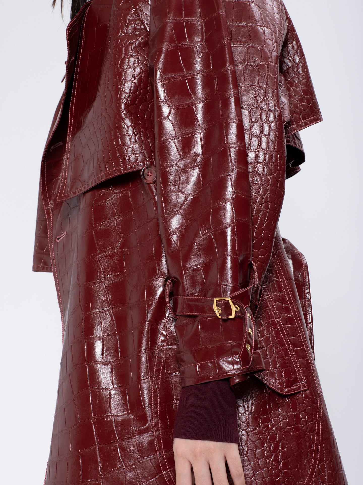 Eva Embossed Alligator Trench