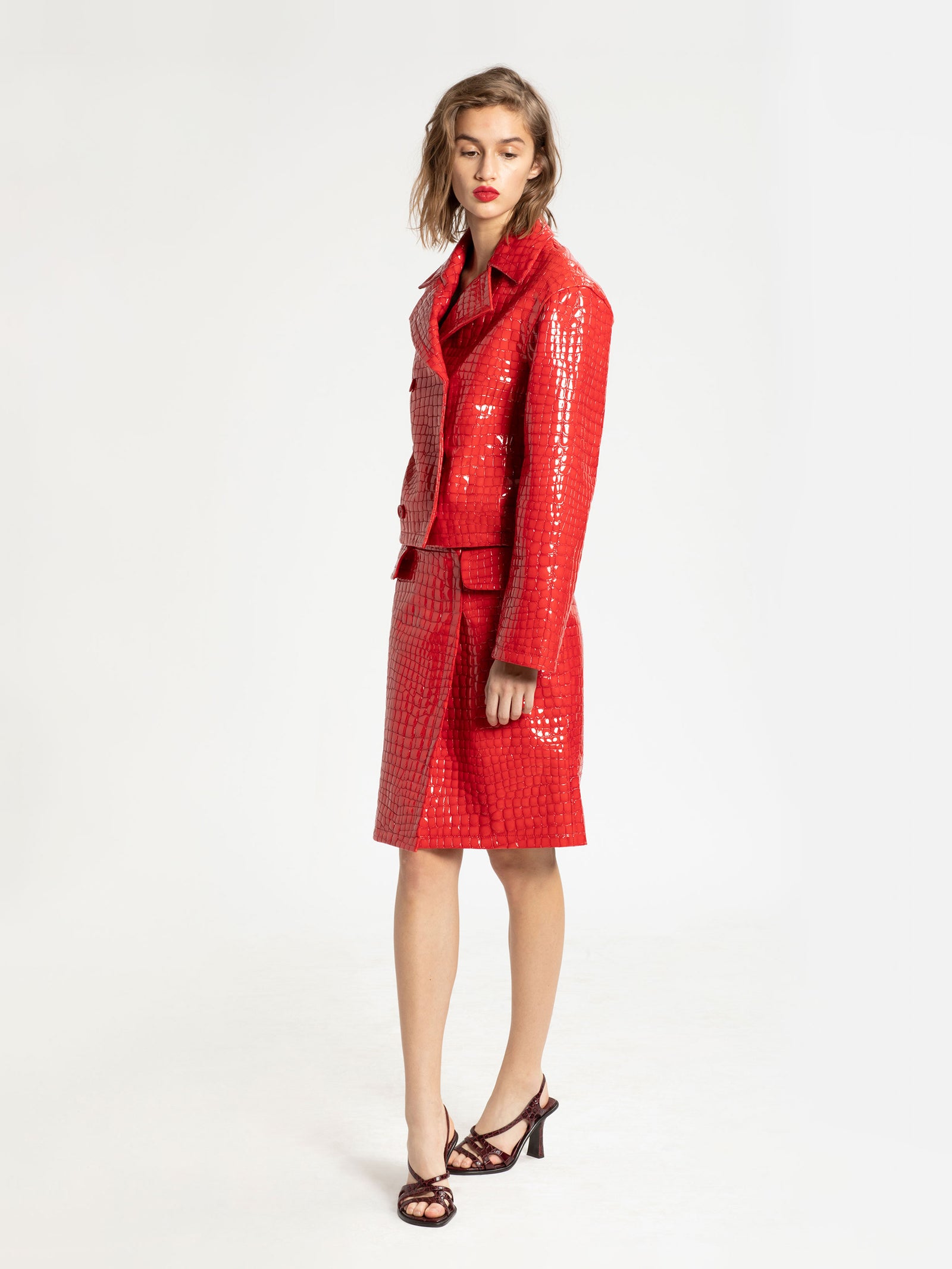 Carla Patent Croco Jacket