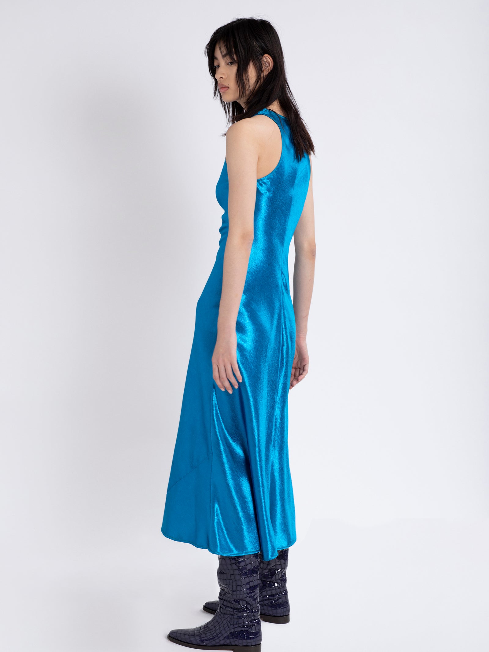 Andy Cowl Neck Bias Dress