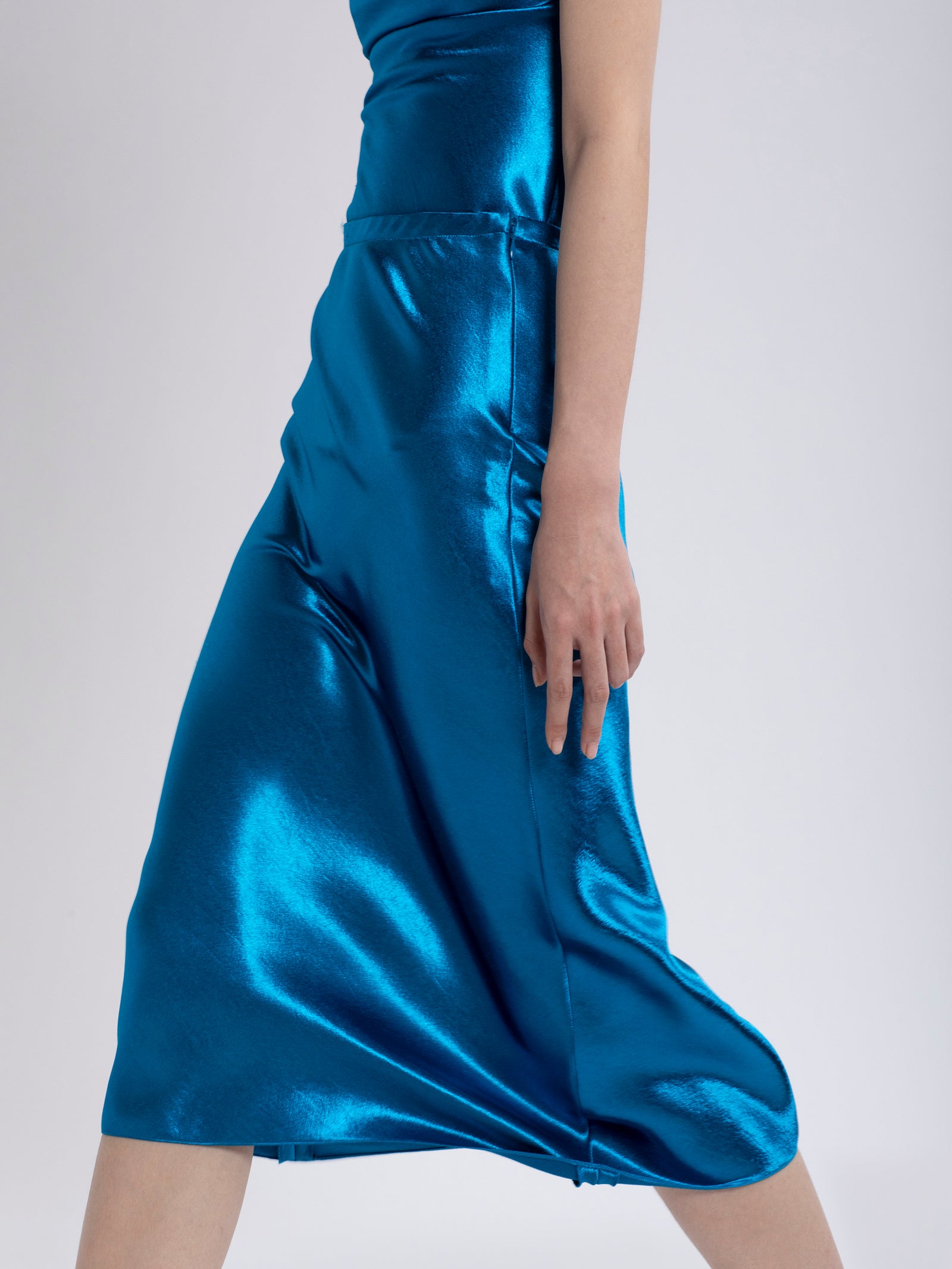 Aliya Liquid Satin Bias Skirt