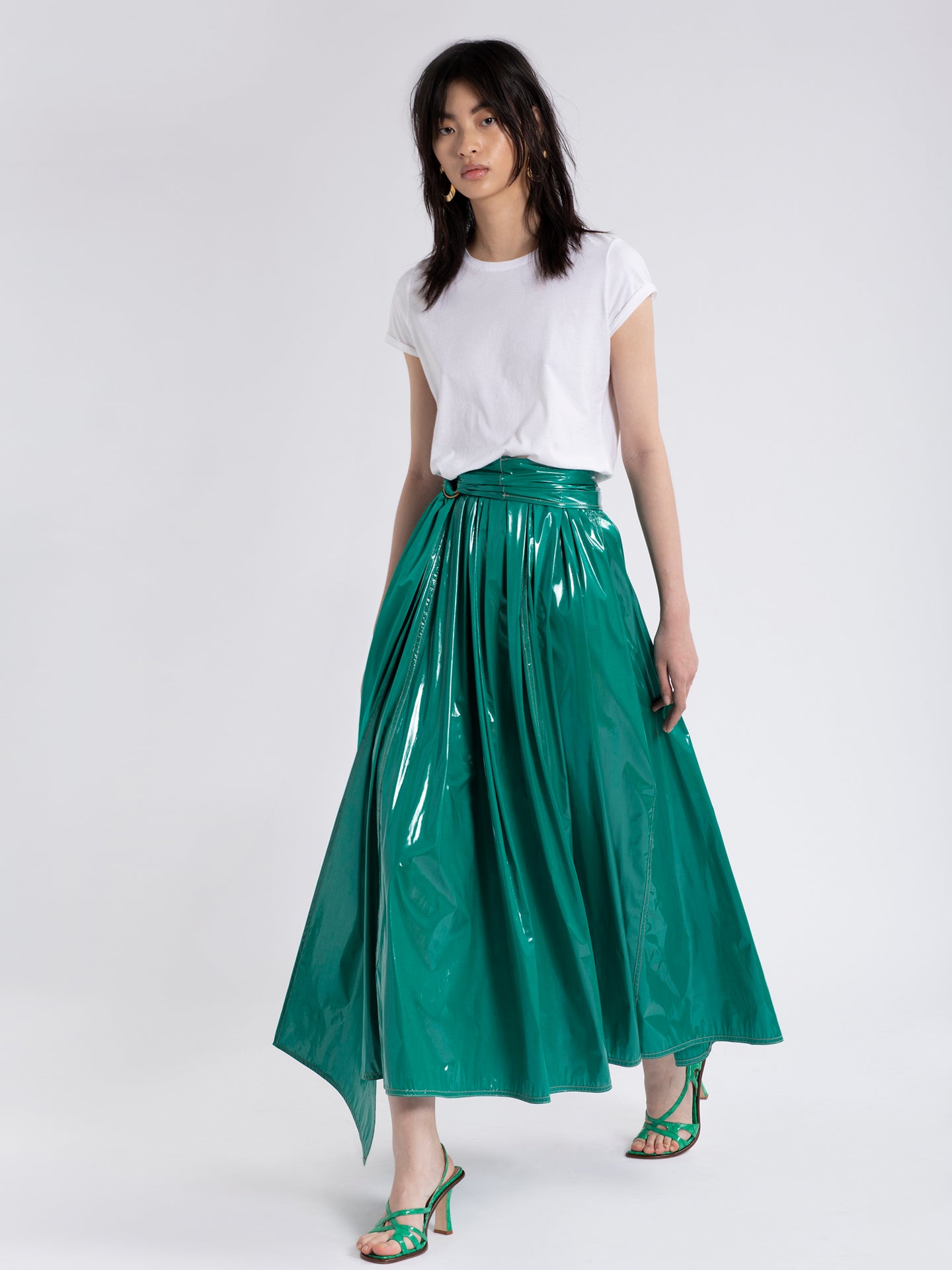 Amalia Glossy Coated Skirt