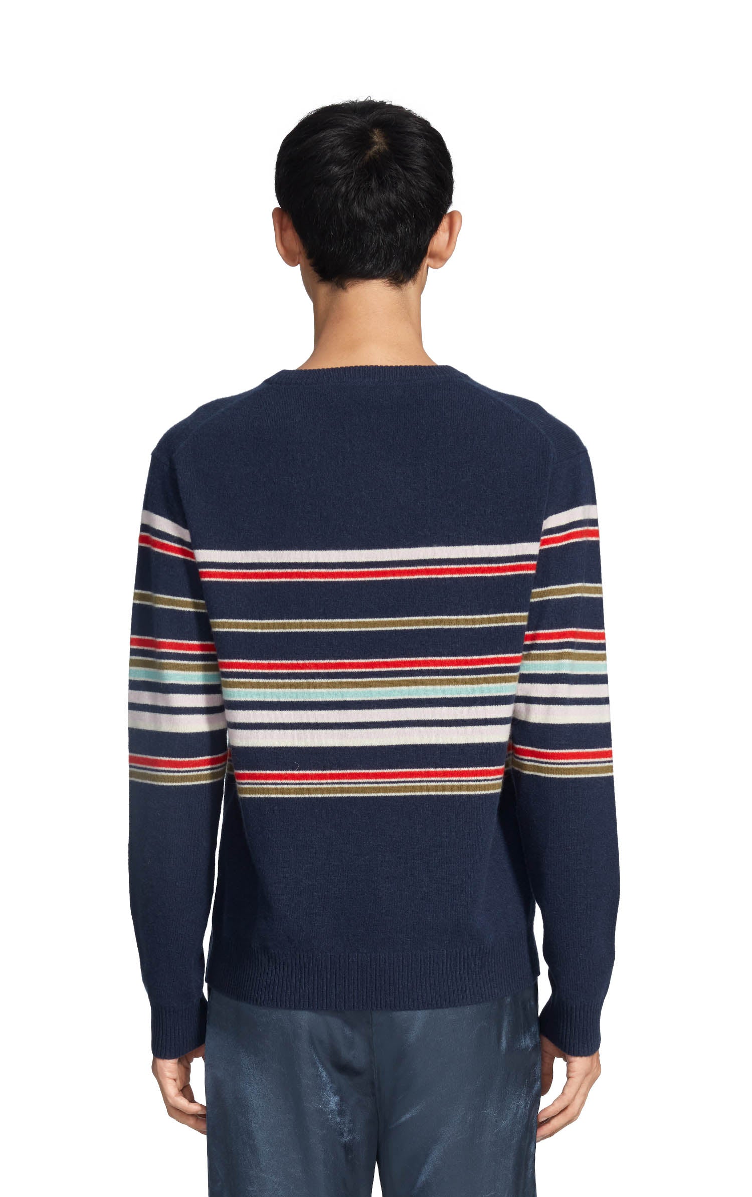 Vin Cashmere Striped Crewneck Sweater