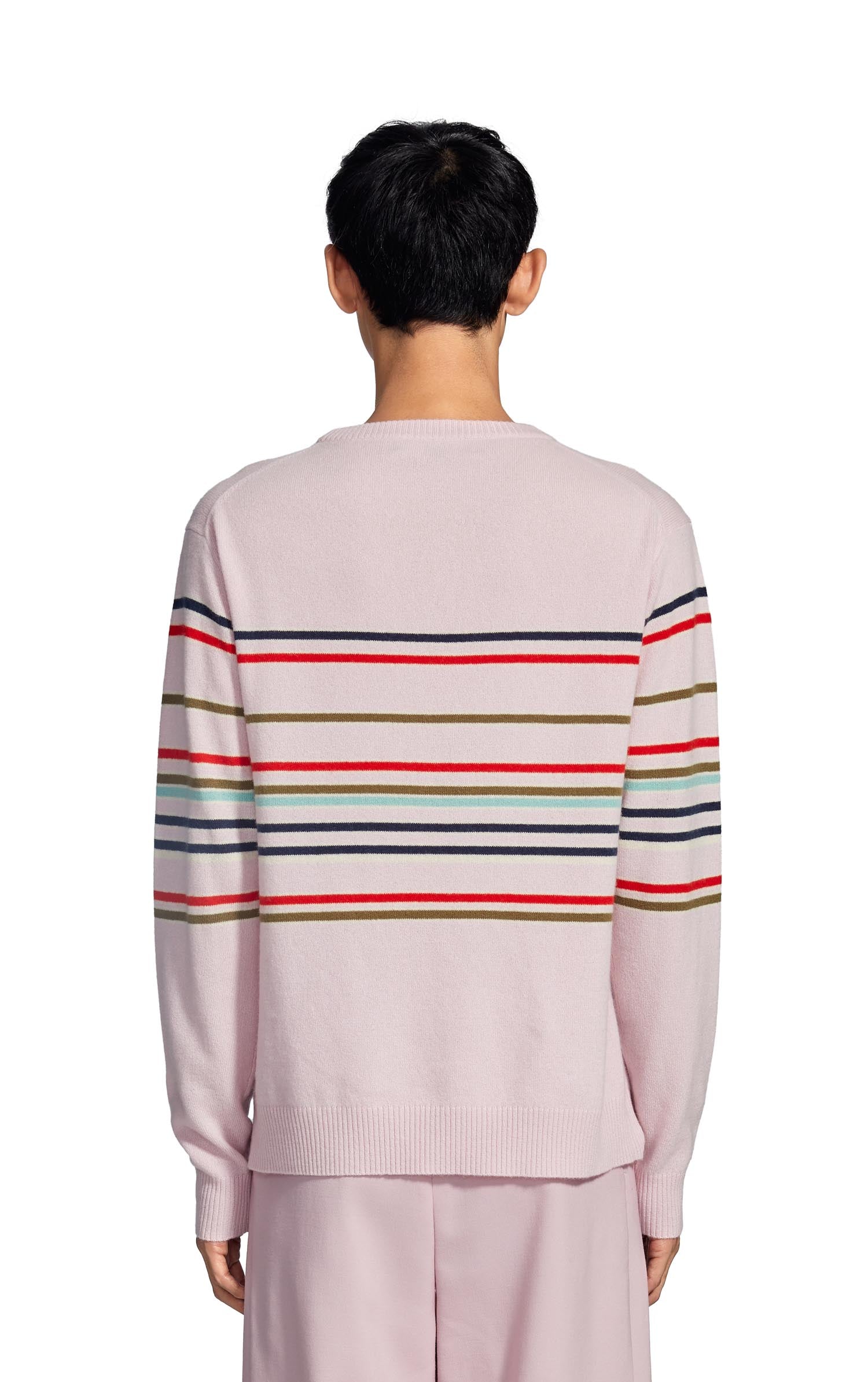 Vin Cashmere Striped Crewneck Sweater