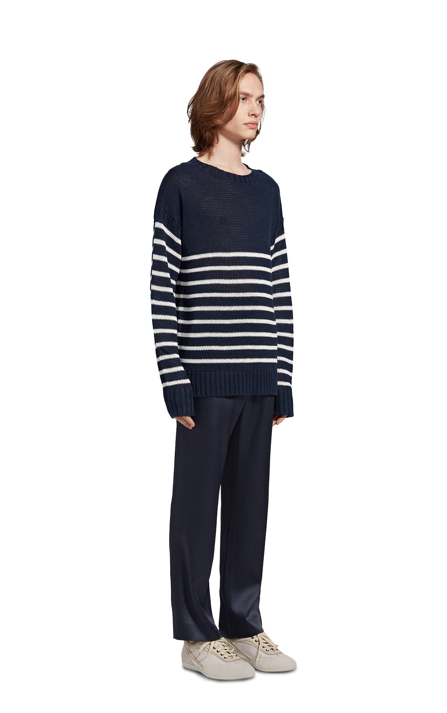 Kyle Linen Stripe Crewneck Sweater