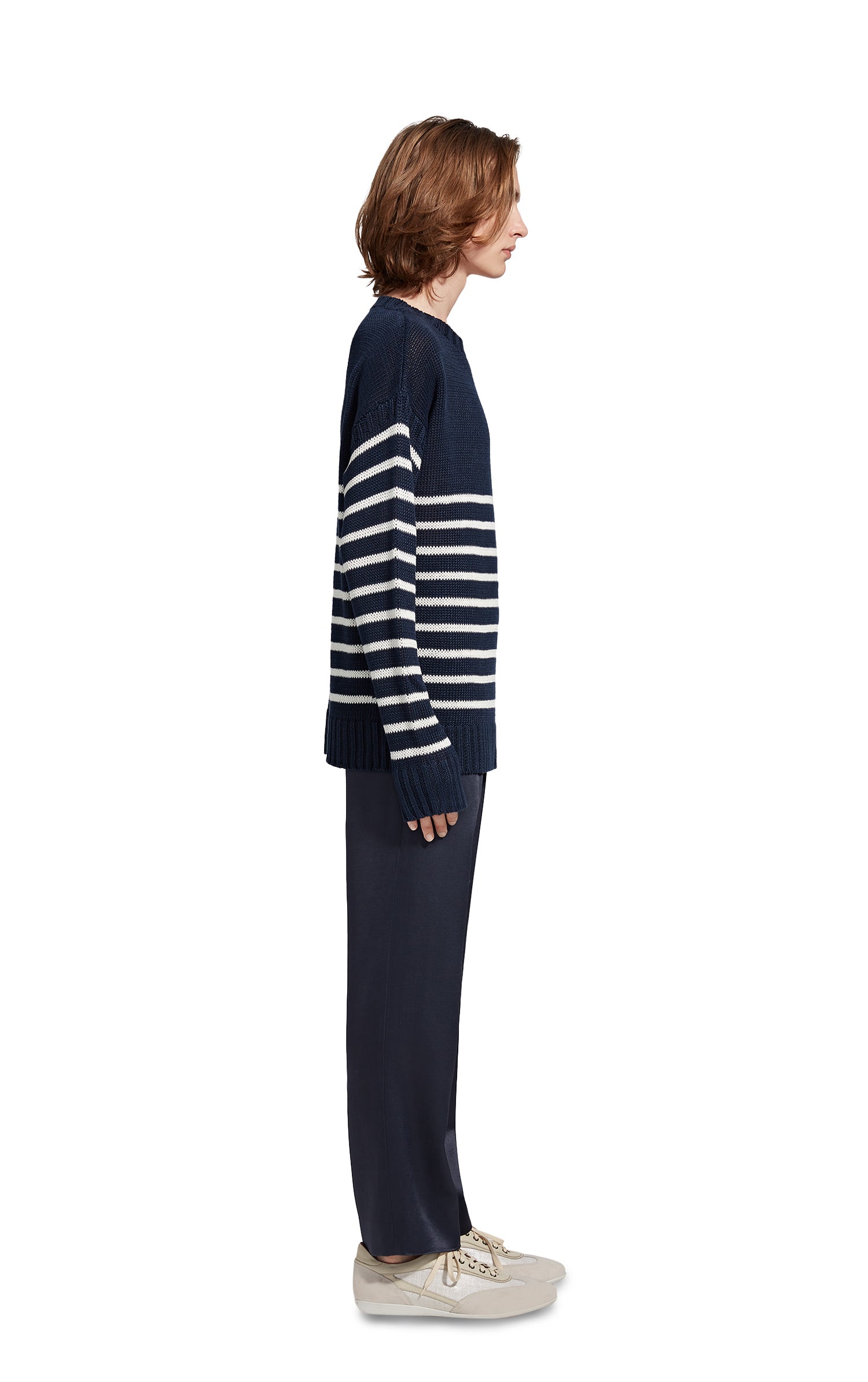 Kyle Linen Stripe Crewneck Sweater