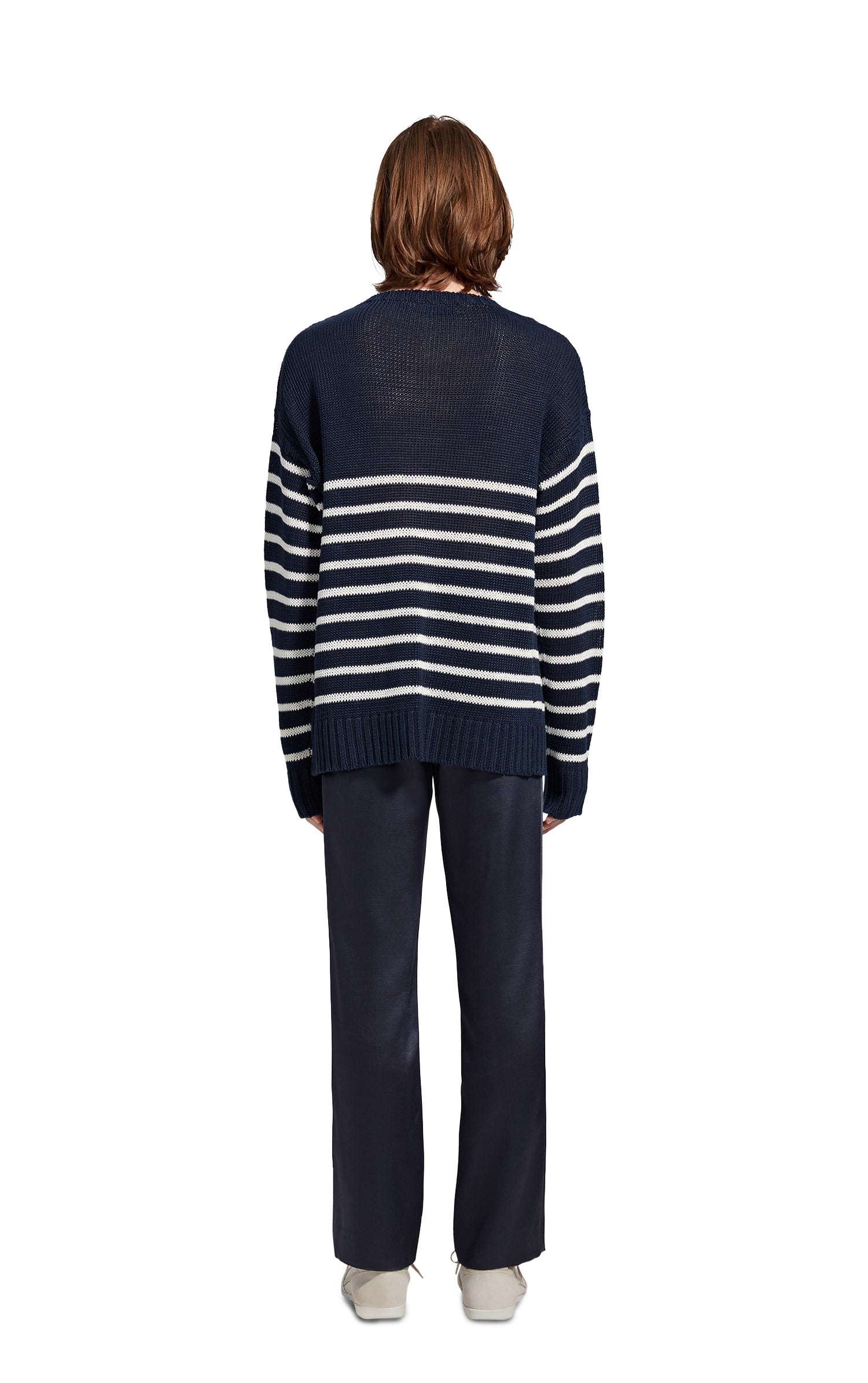 Kyle Linen Stripe Crewneck Sweater