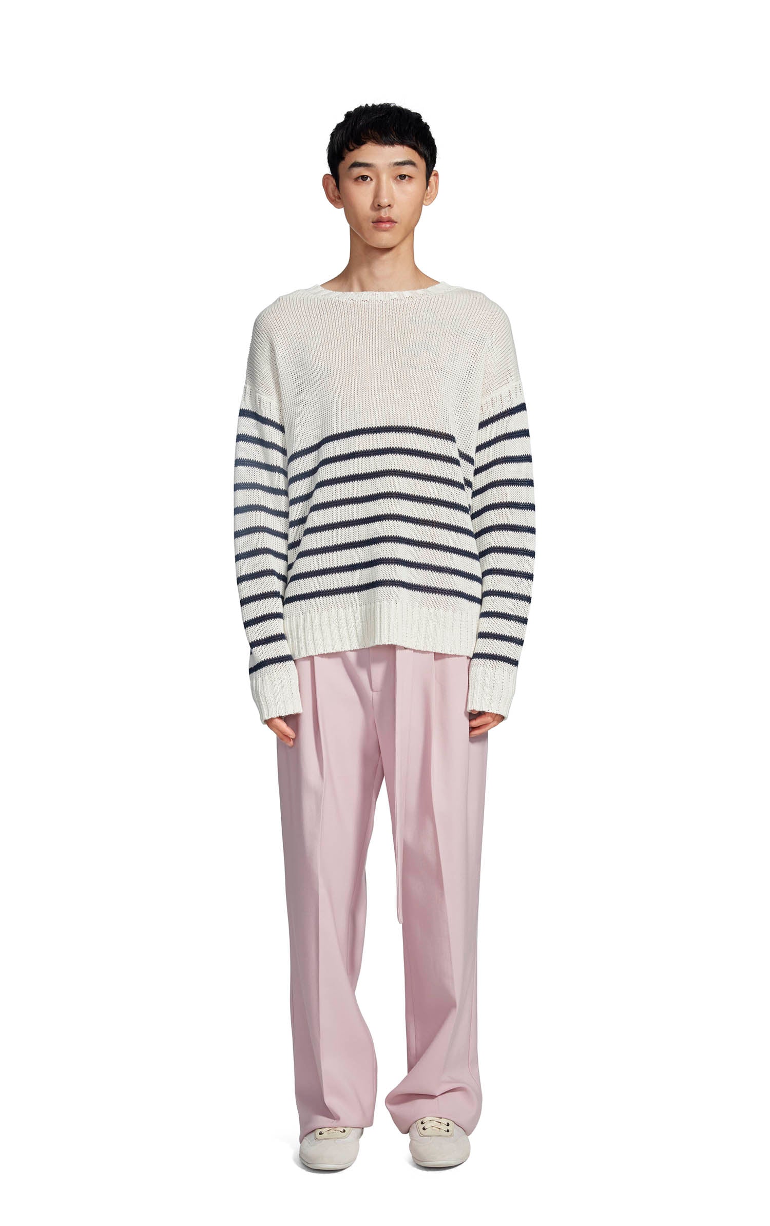 Kyle Linen Stripe Crewneck Sweater