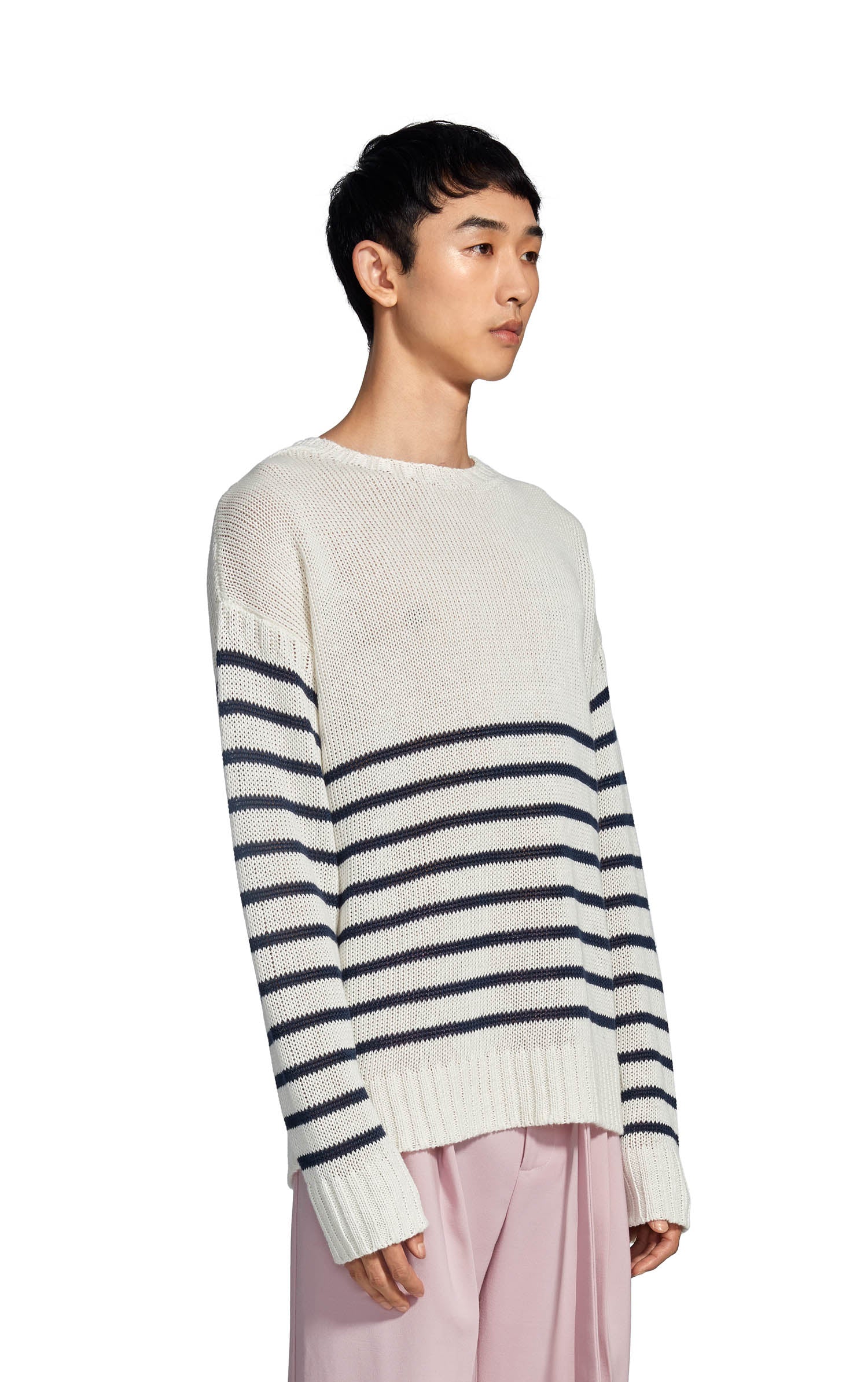 Kyle Linen Stripe Crewneck Sweater