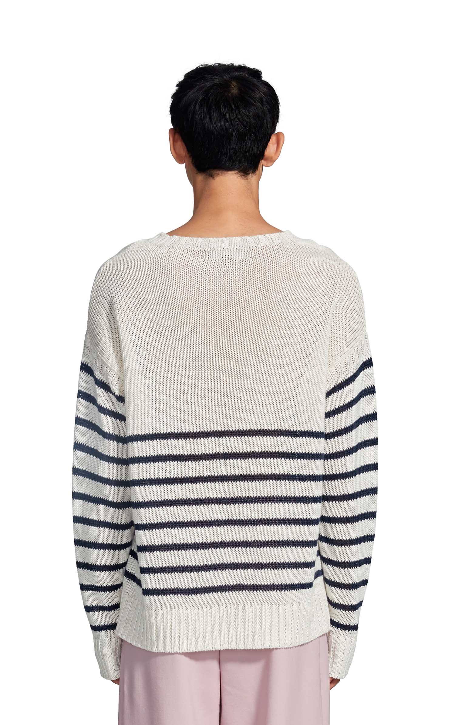 Kyle Linen Stripe Crewneck Sweater