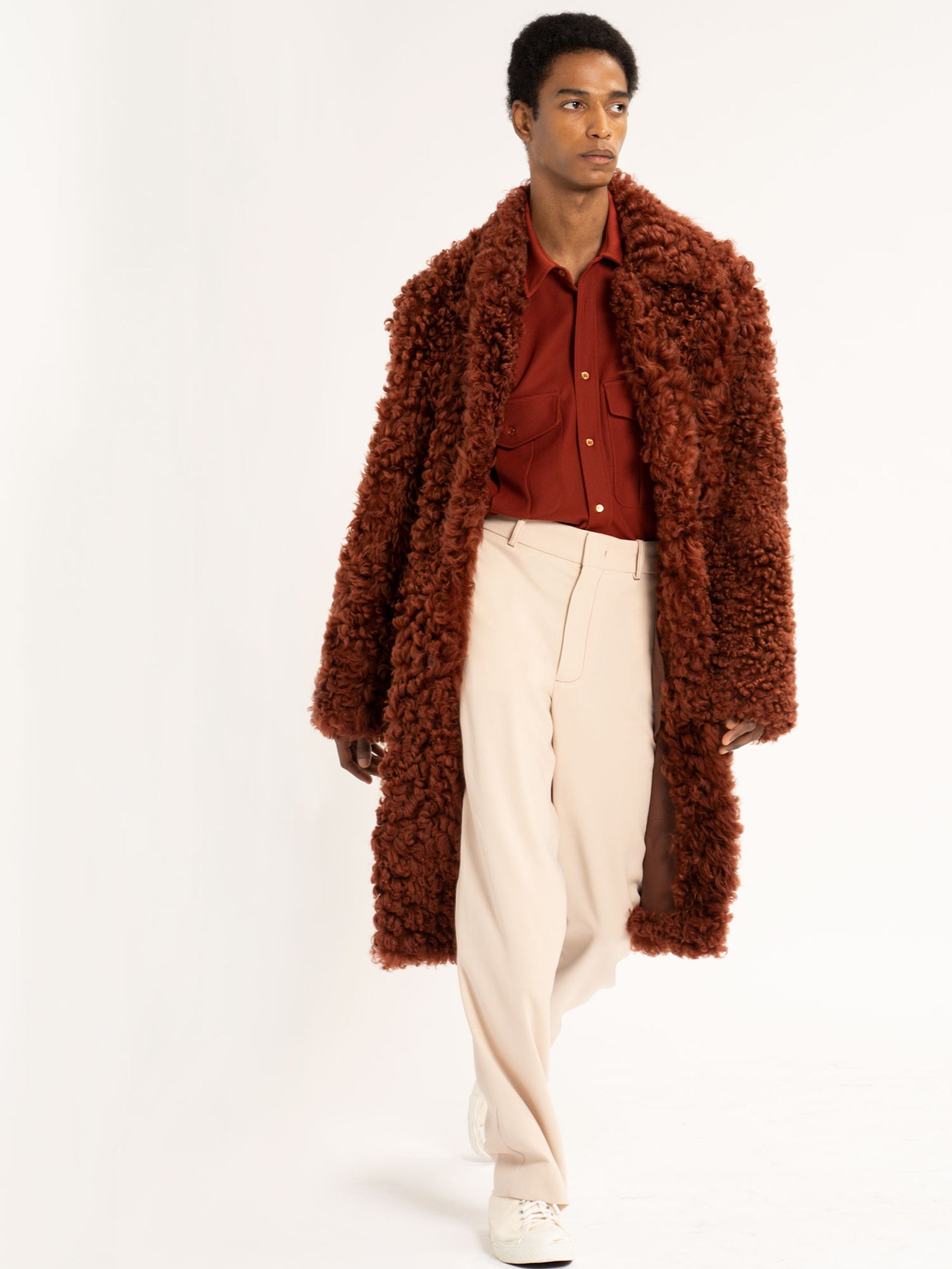 Men's lamb on sale shearling coat