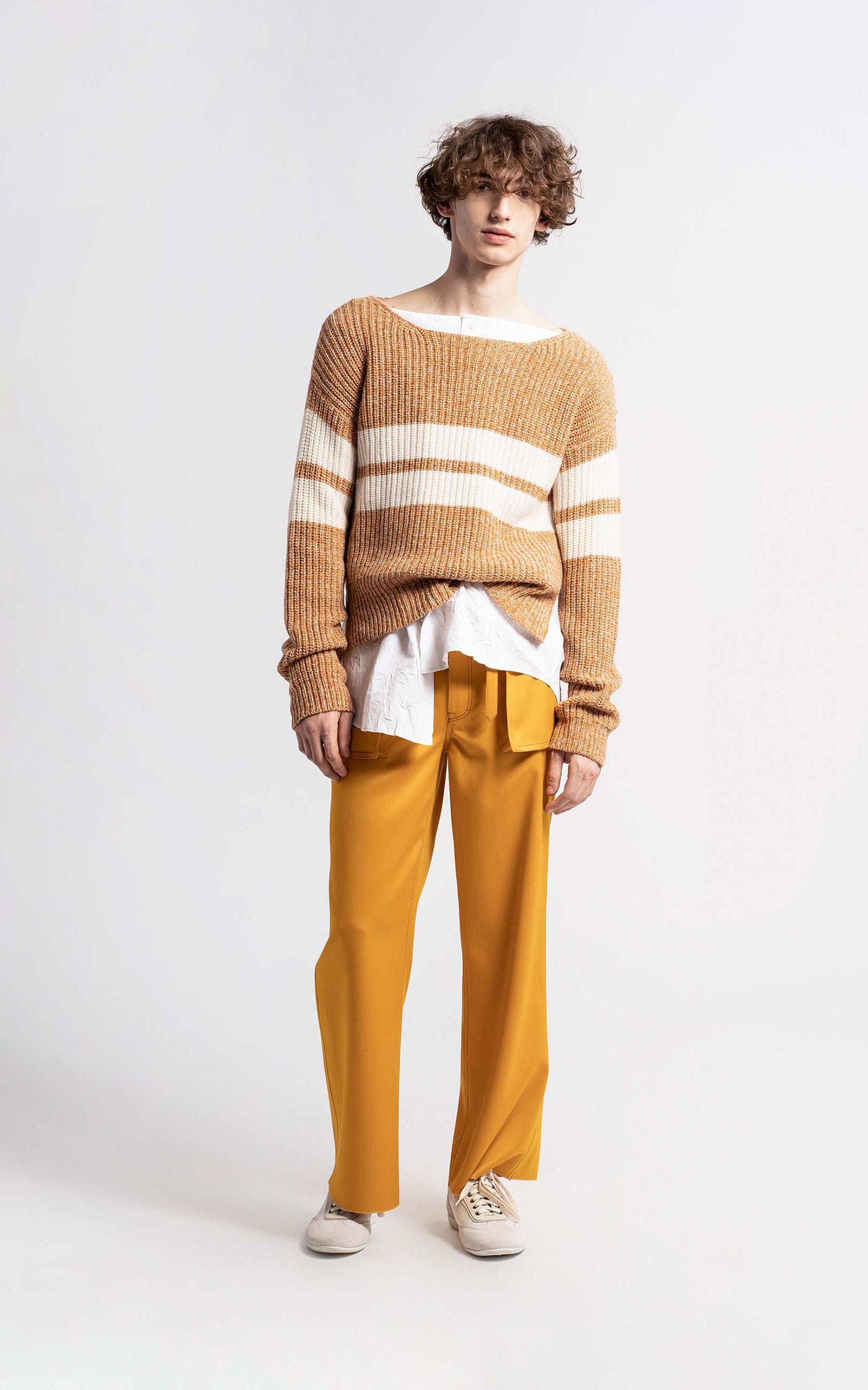 Gilles Cashmere Melange Wide Neck Sweater