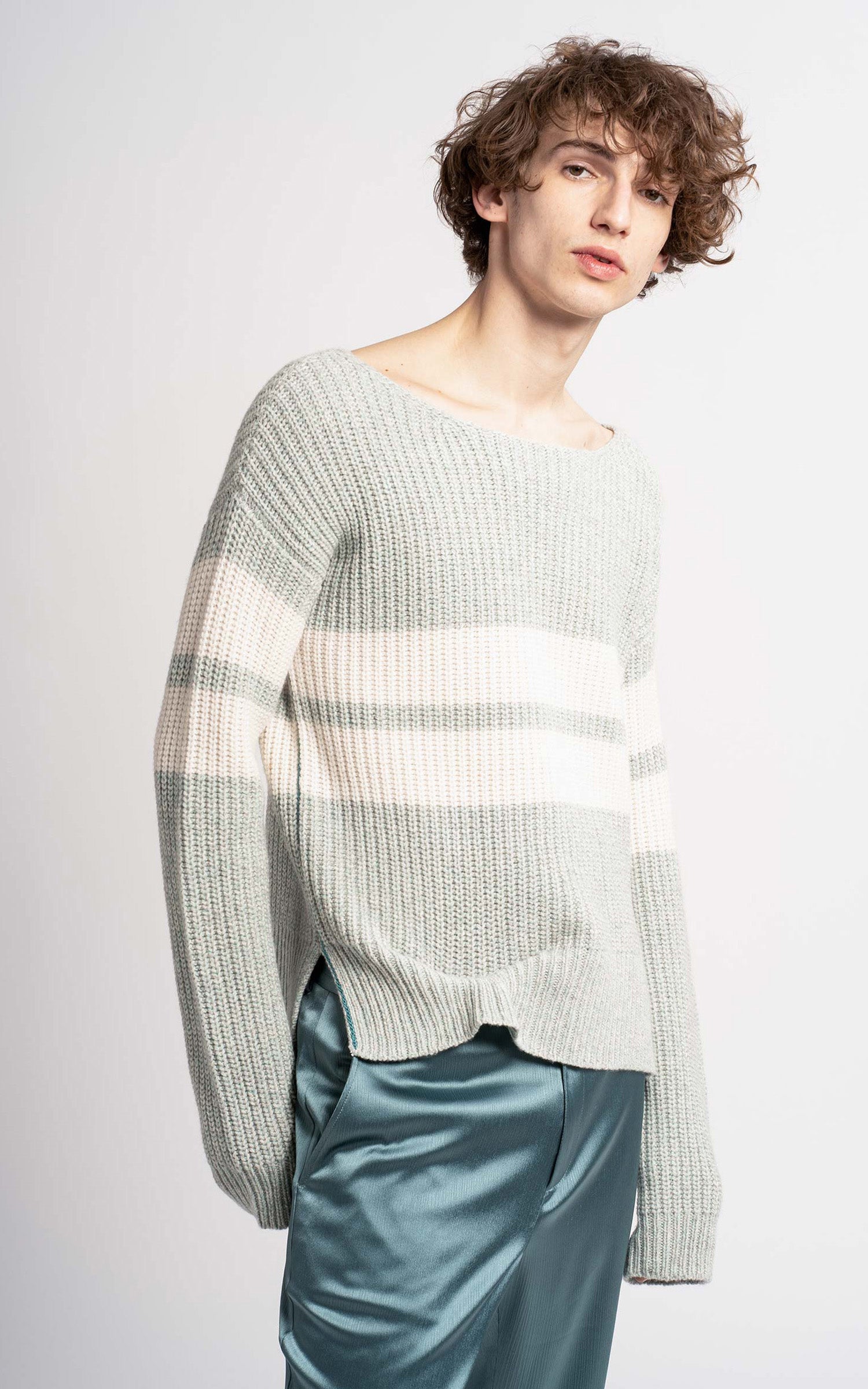 Gilles Cashmere Melange Wide Neck Sweater