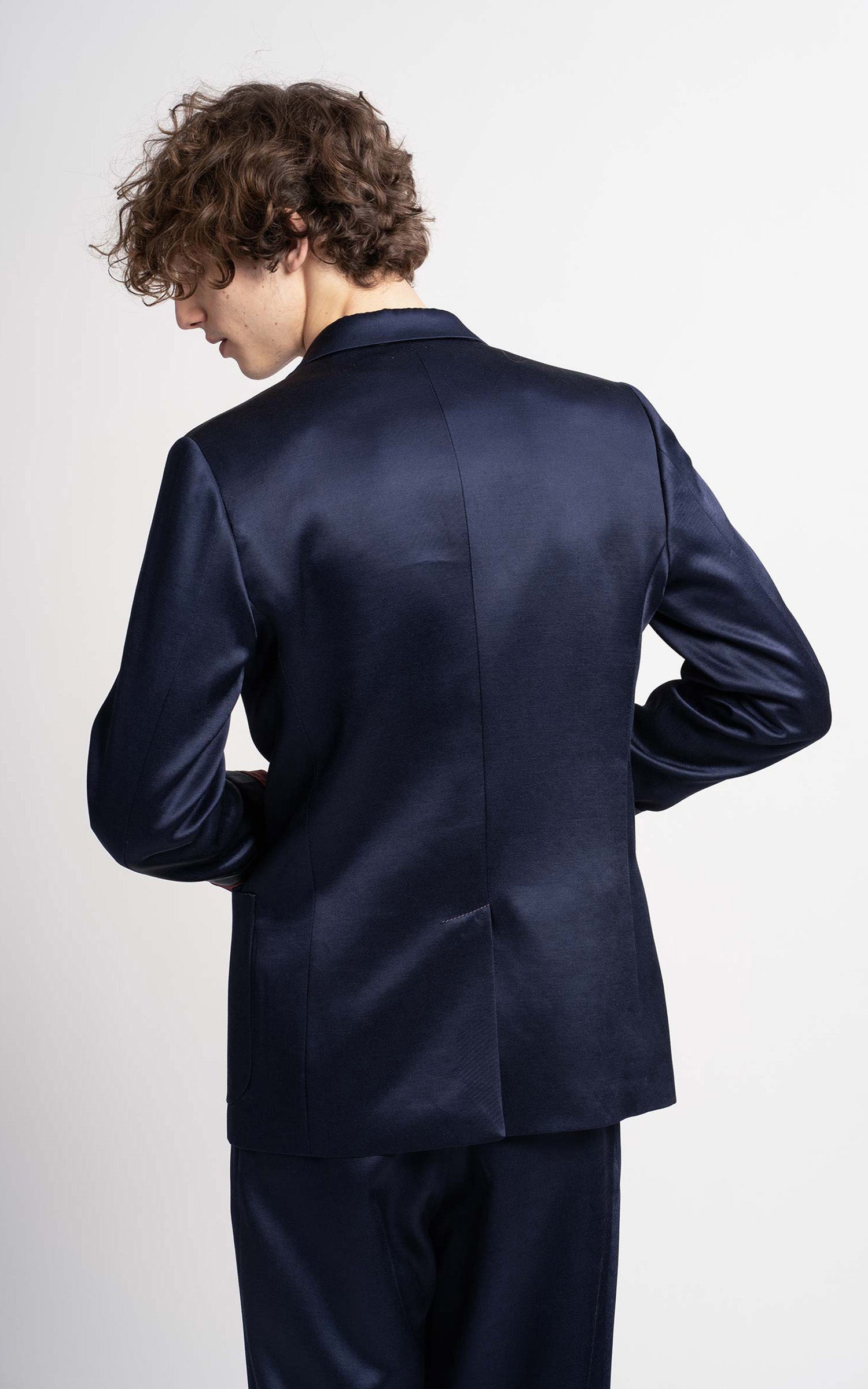 Roger Twill Satin Single Breasted Blazer